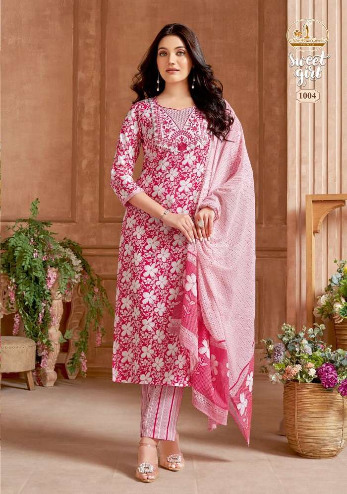 Miss World Sweet Girl Vol 1 Heavy Slub Cotton Dress Material Wholesale catalog
