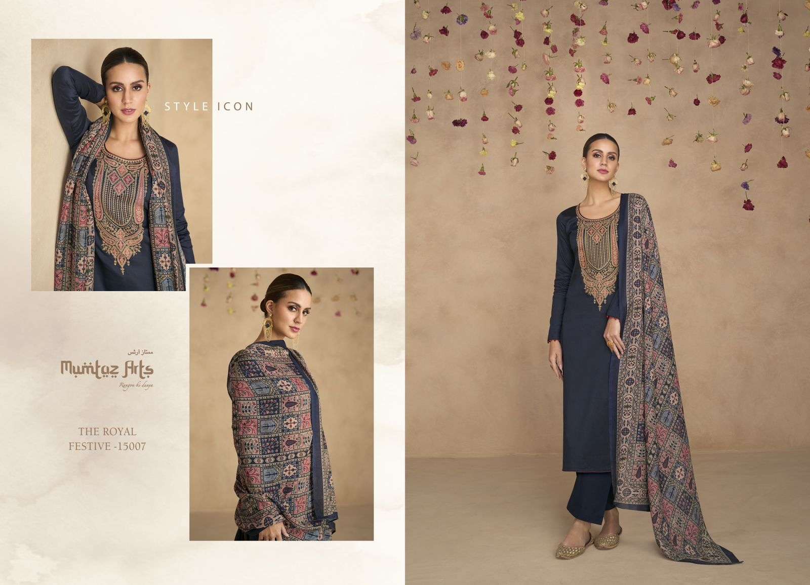 Mumtaz The Royal Festive Jam Satin Dress Material Wholesale catalog