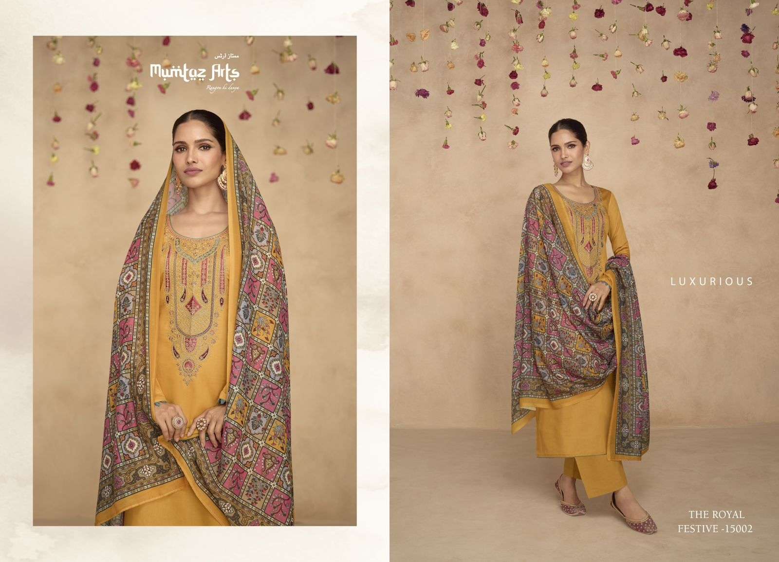 Mumtaz The Royal Festive Jam Satin Dress Material Wholesale catalog