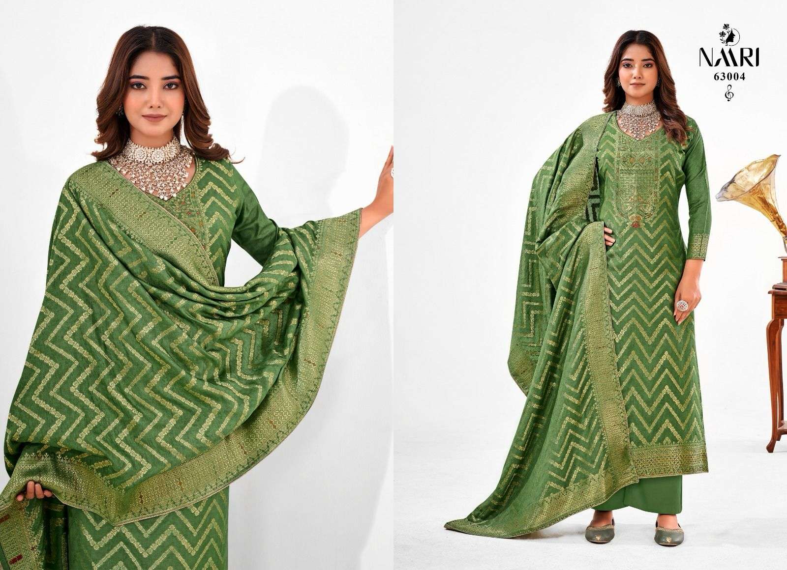 Naari Pastel Maslin Jacquard Salwar Kameez Wholesale catalog