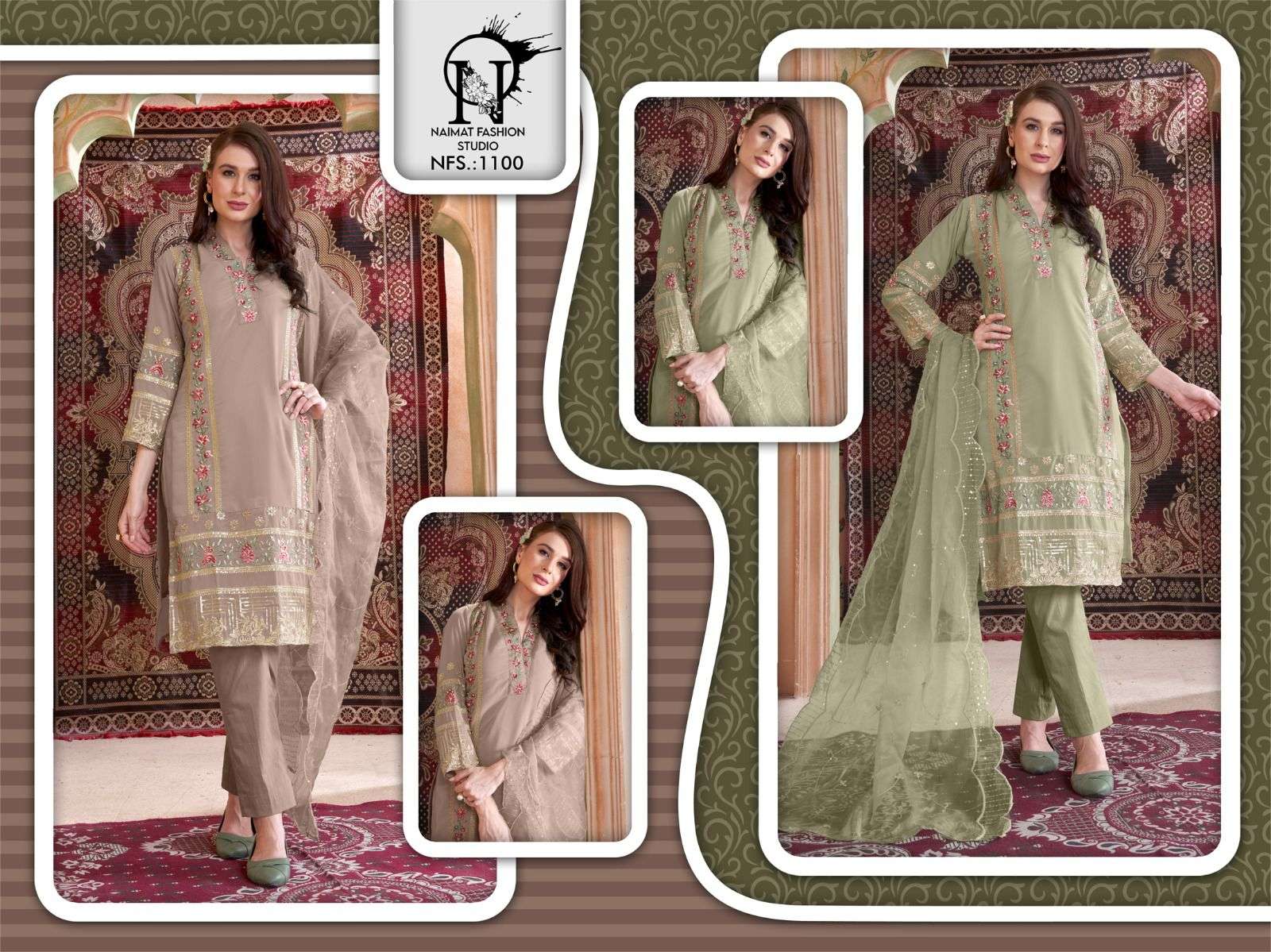 Naimat Fashion Studio 1100 Pakistani Suits Wholesale catalog
