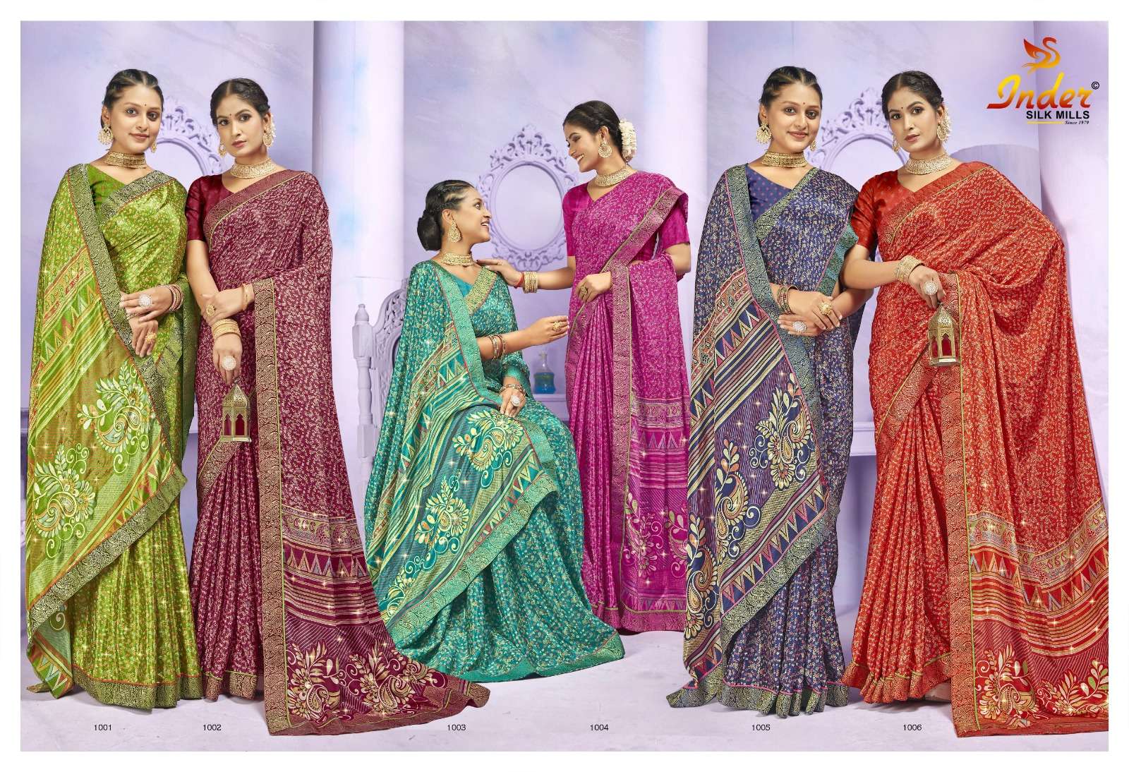 NANDANI 6020 INDER SILK MILLS Saree Wholesale catalog