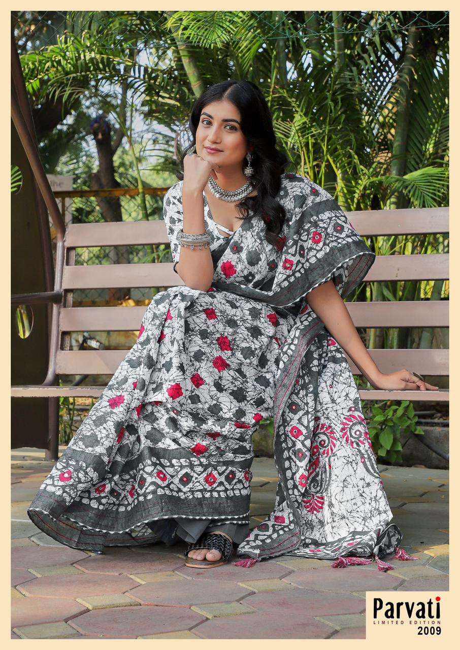 Parvati Jaipuri Vol-1- Cotton Saree Wholesale Catalog
