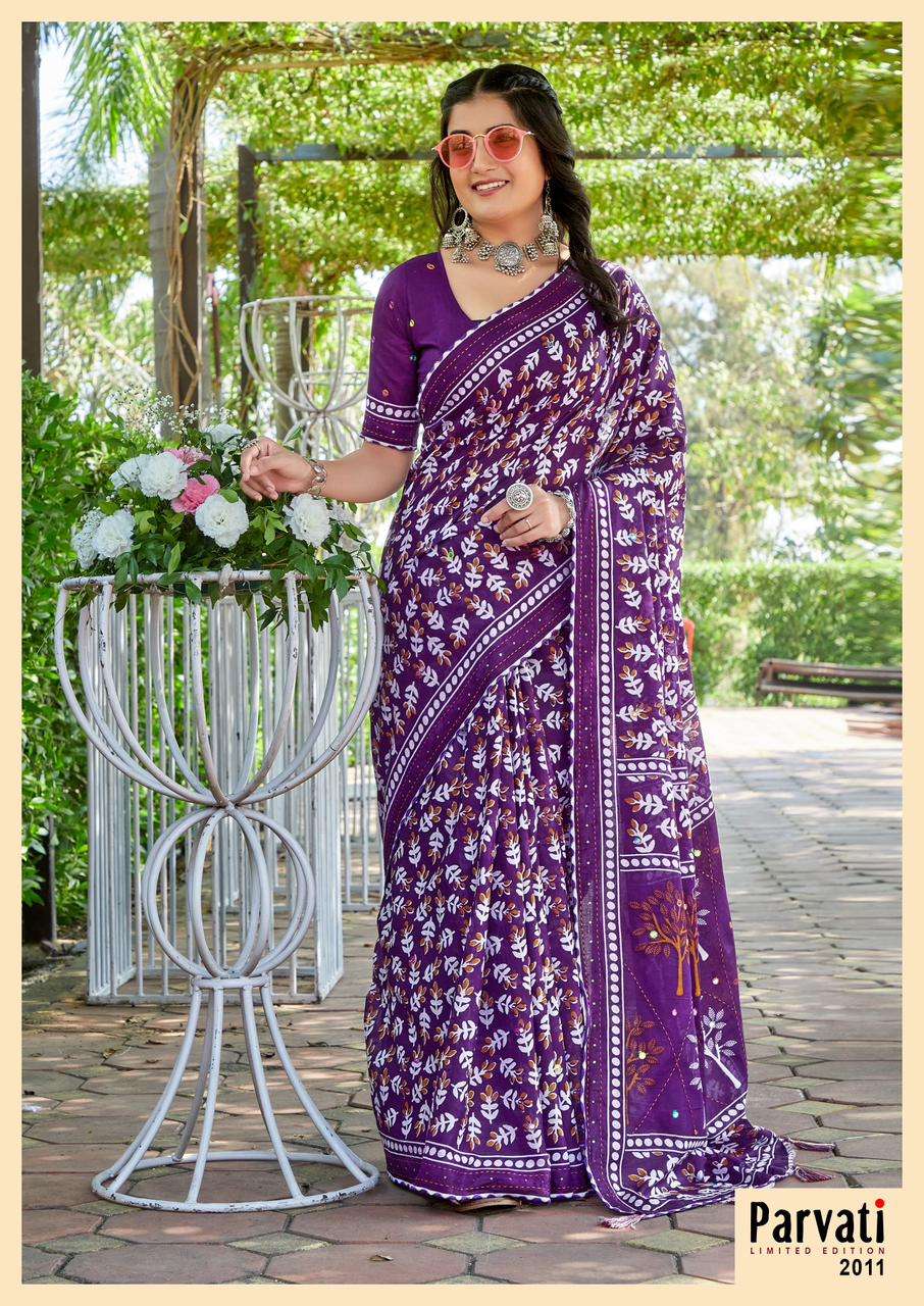 Parvati Jaipuri Vol-1- Cotton Saree Wholesale Catalog