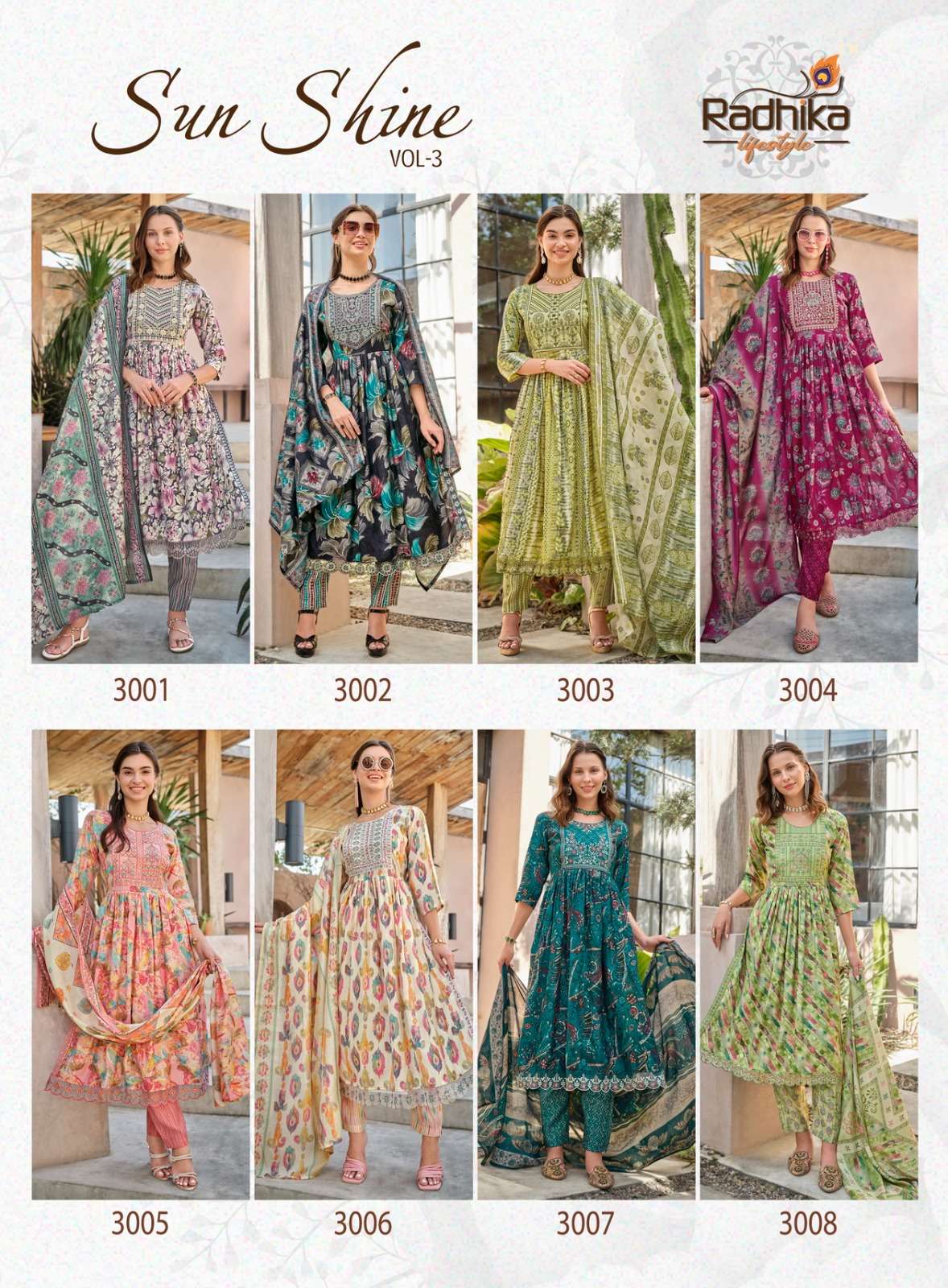 RADHIKA LIFE STYLE SUNSHINE vol-3 Naira Cut Kurti Wholesale catalog