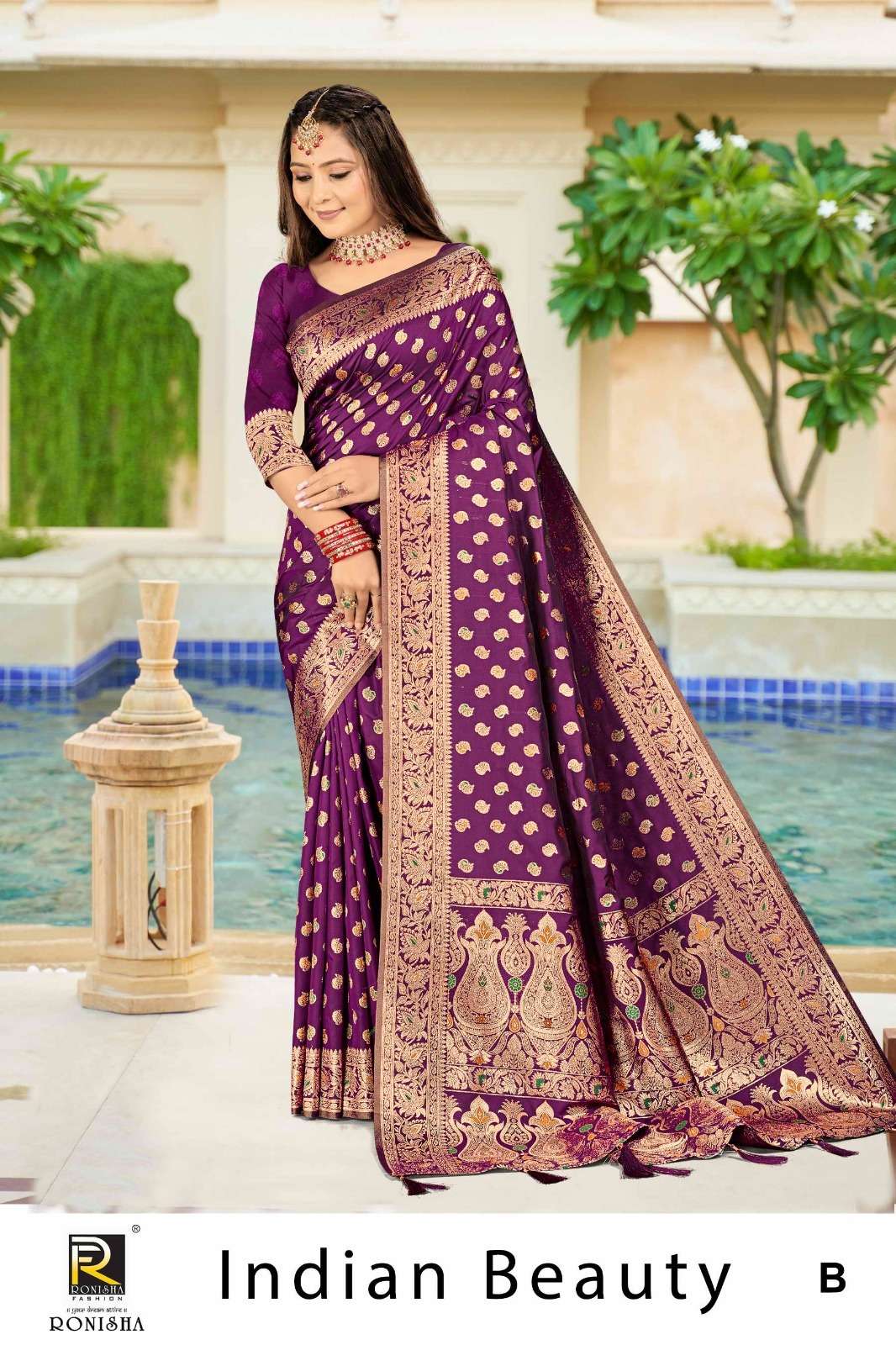 Ronisha Indian beauty Banarasi Silk Saree Wholesale catalog