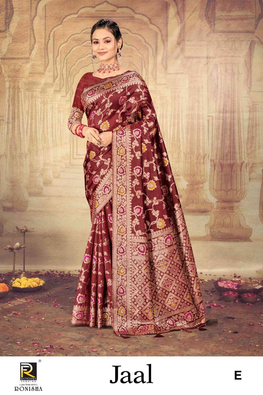 Ronisha Jaal Banarasi Silk Saree Wholesale catalog