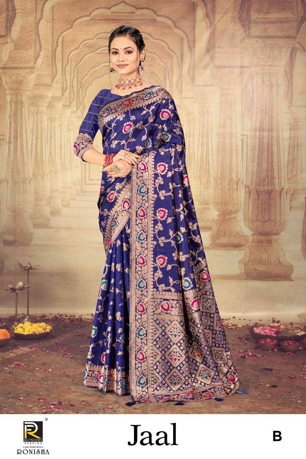 Ronisha Jaal Banarasi Silk Saree Wholesale catalog