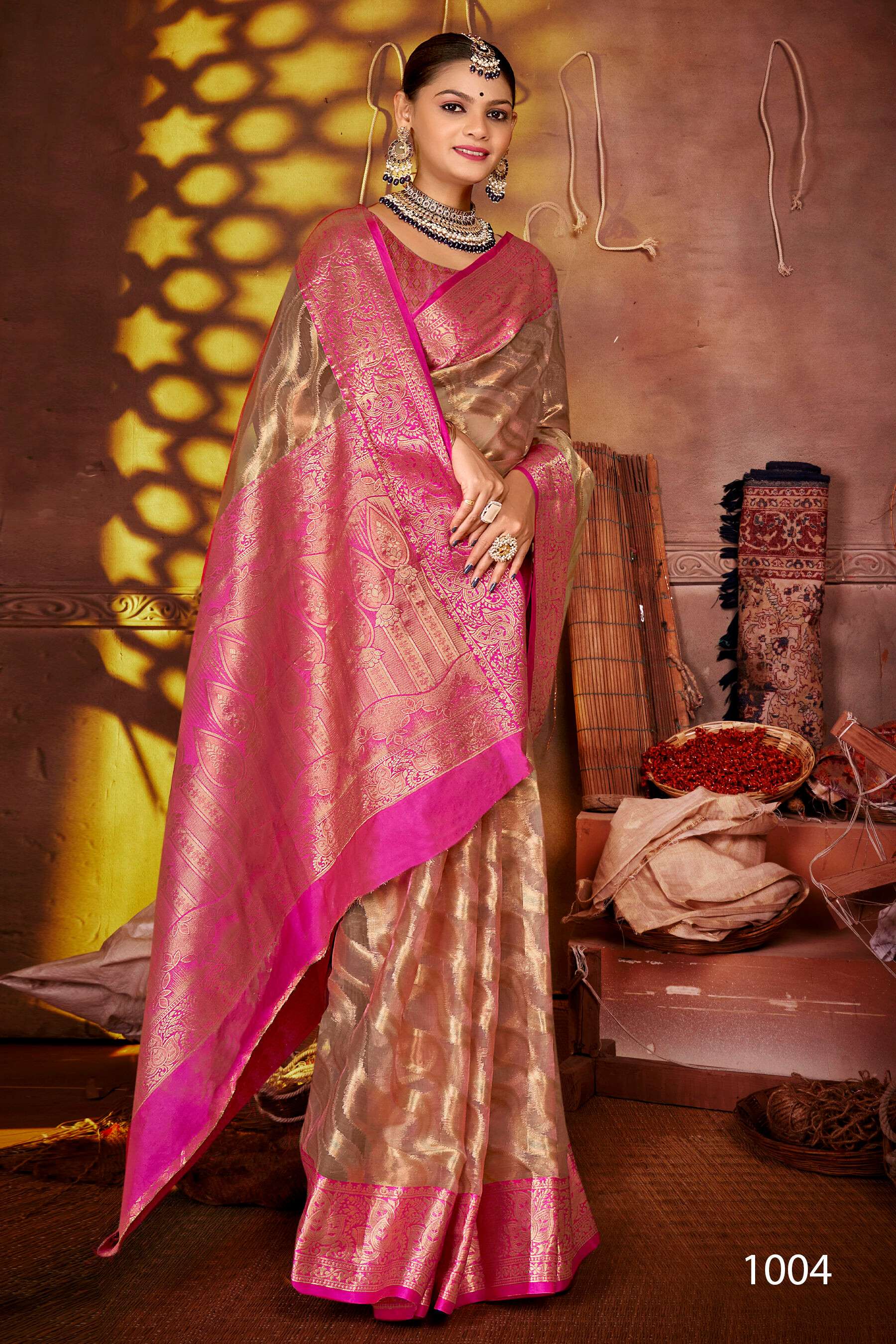  Saroj Aashika vol.1 Organza silk with rich palluSaree Wholesale catalog    