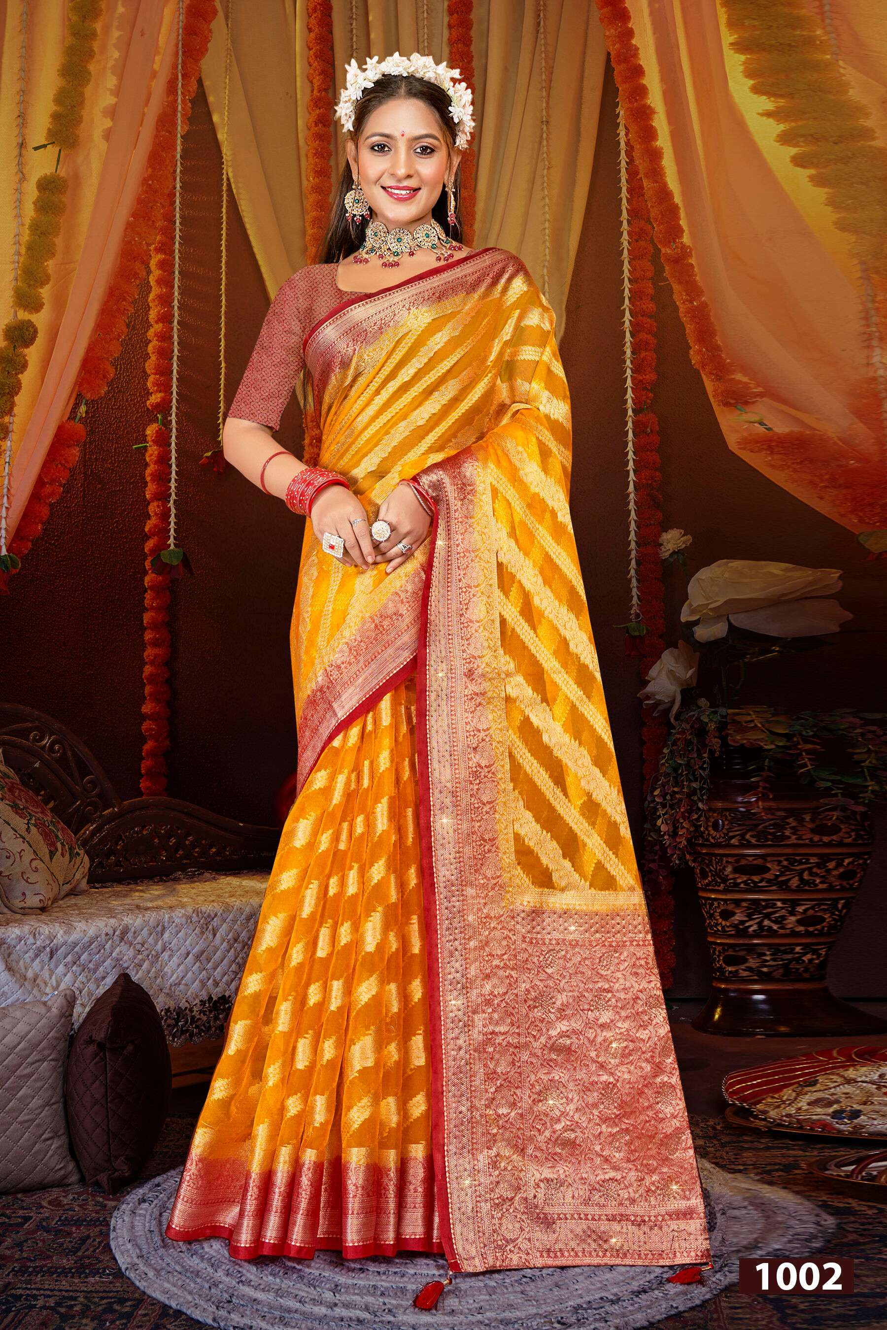 Saroj Anuradha vol.3 Soft organza with heavy swaroski  Saree Wholesale catalog    