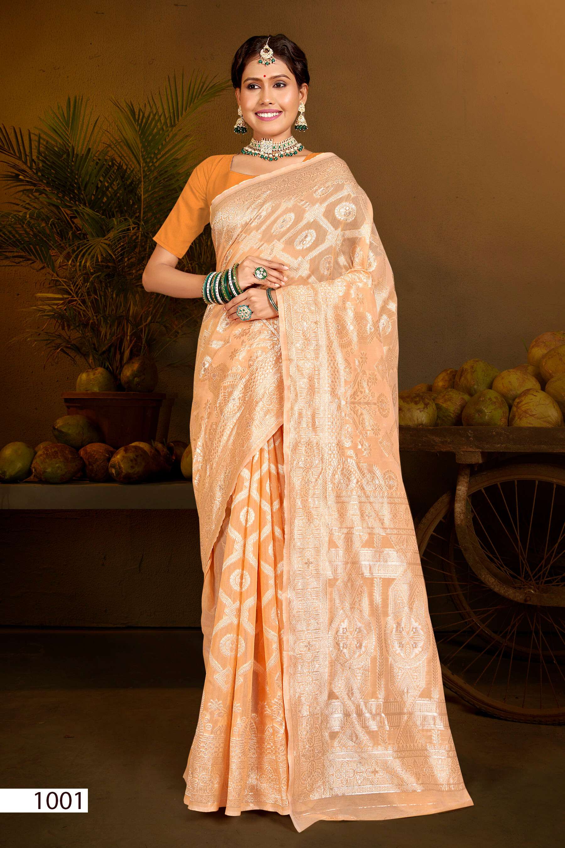Saroj Kala Kriti vol.5 Soft cotton rich pallu weaving Saree Wholesale catalog    