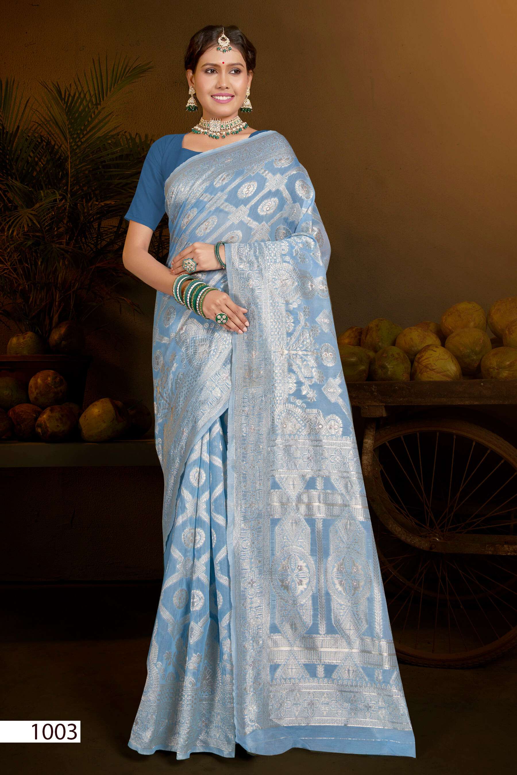 Saroj Kala Kriti vol.5 Soft cotton rich pallu weaving Saree Wholesale catalog    
