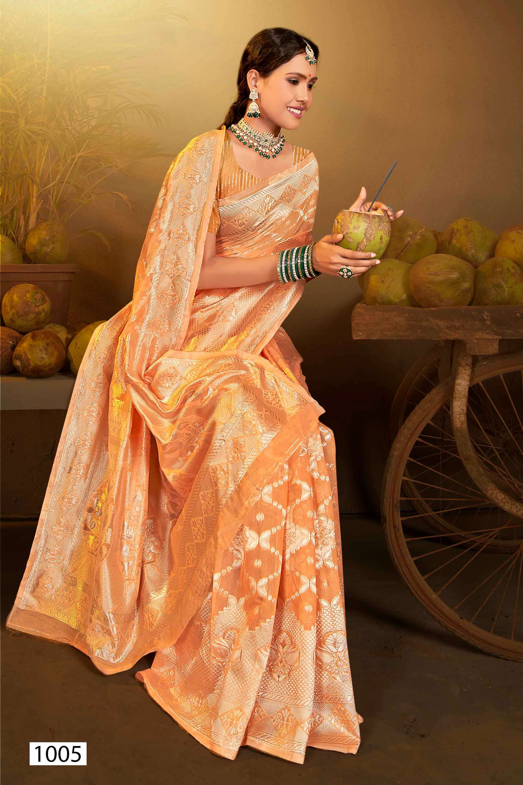 Saroj Kala Kriti vol.6 Soft cotton rich pallu weaving  Saree Wholesale catalog    
