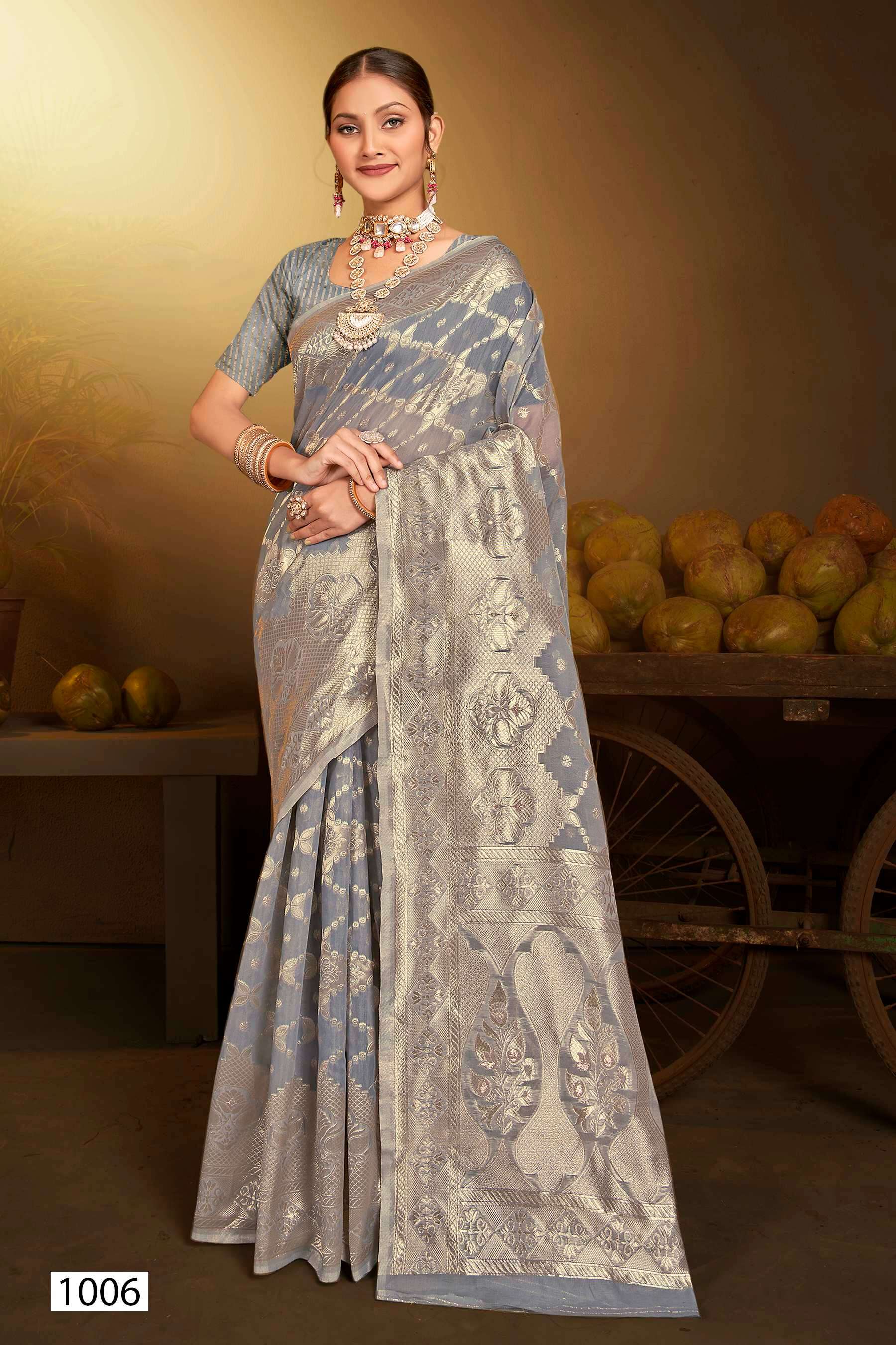 Saroj Kala Kriti vol.6 Soft cotton rich pallu weaving  Saree Wholesale catalog    