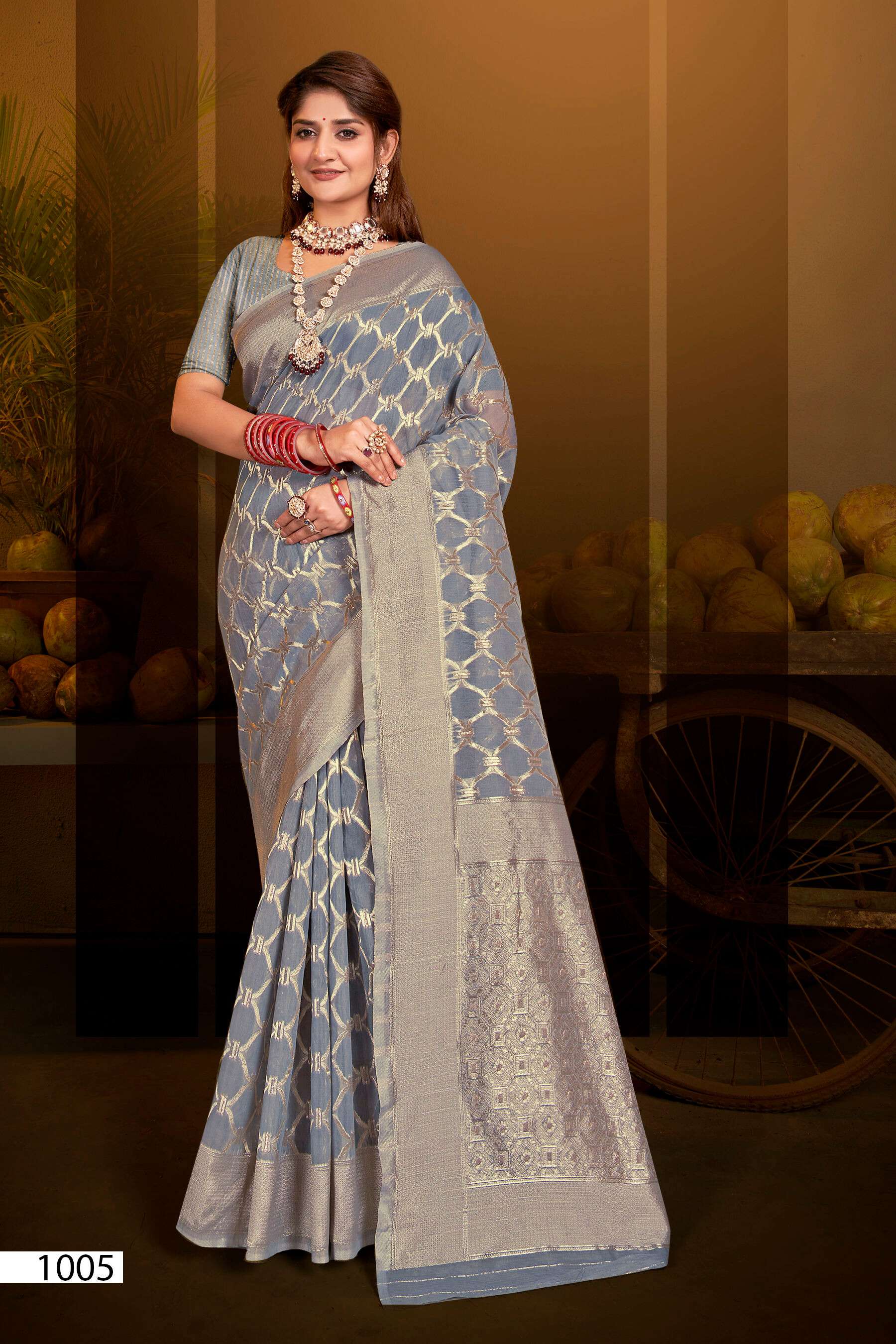 Saroj Kala Kriti vol.7 Soft cotton rich pallu weaving Saree Wholesale catalog    