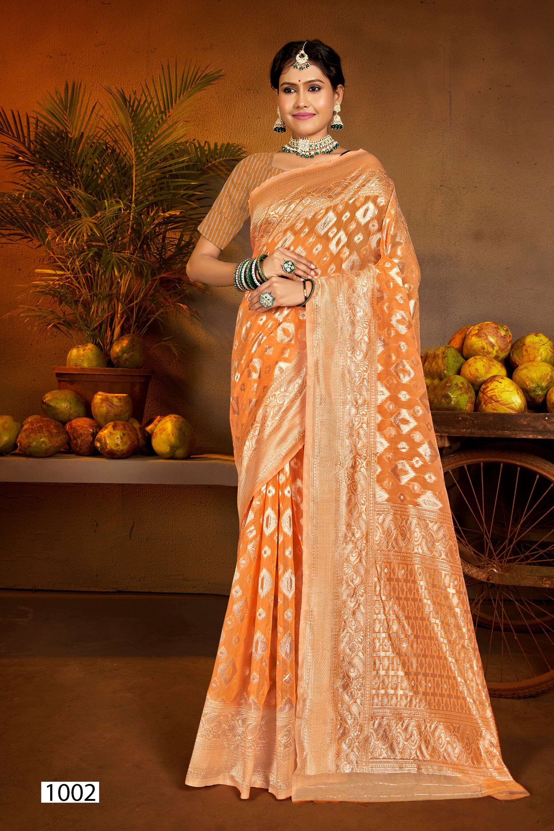  Saroj Kala Kriti vol.8 Soft cotton rich pallu weaving Saree Wholesale catalog    