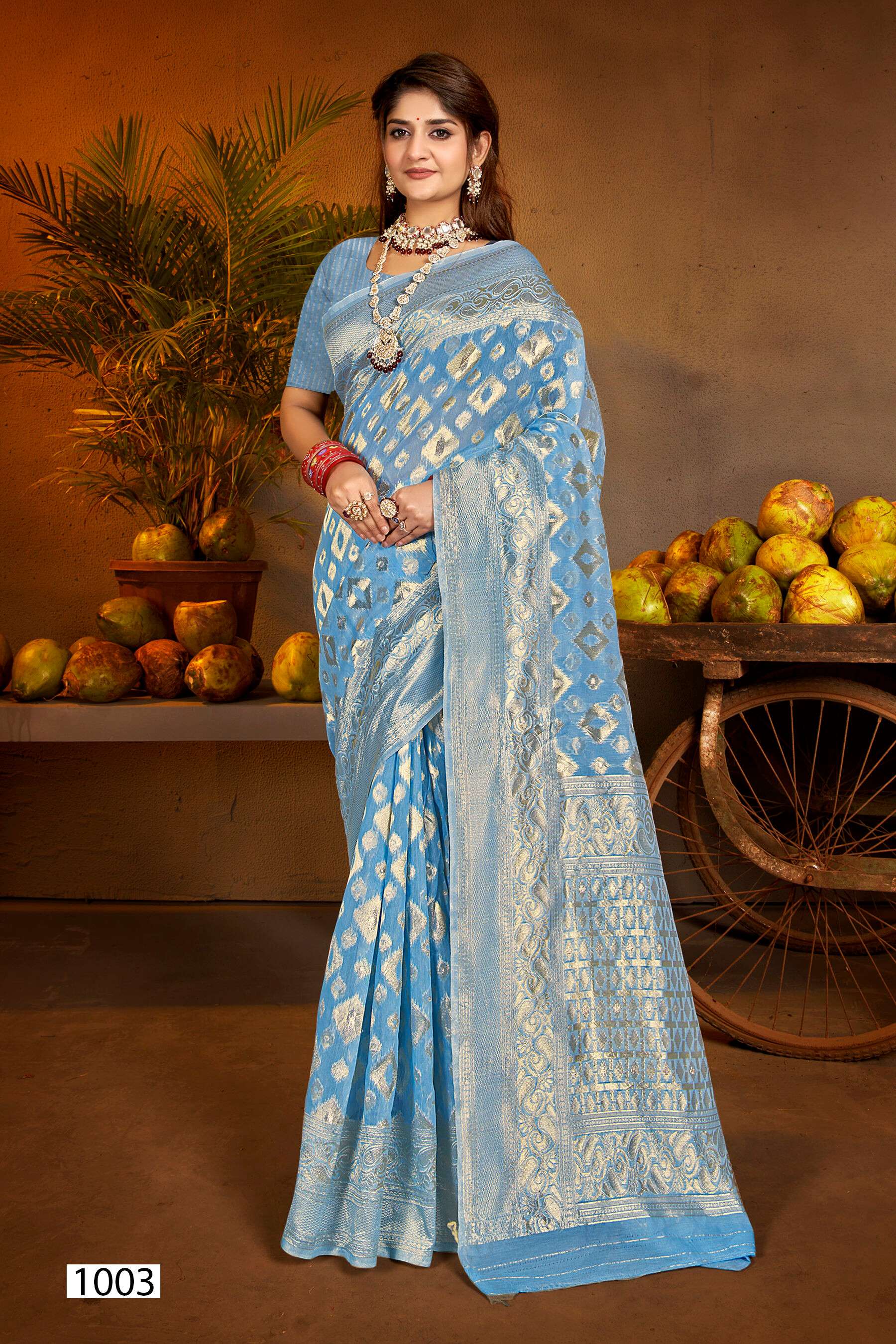  Saroj Kala Kriti vol.8 Soft cotton rich pallu weaving Saree Wholesale catalog    