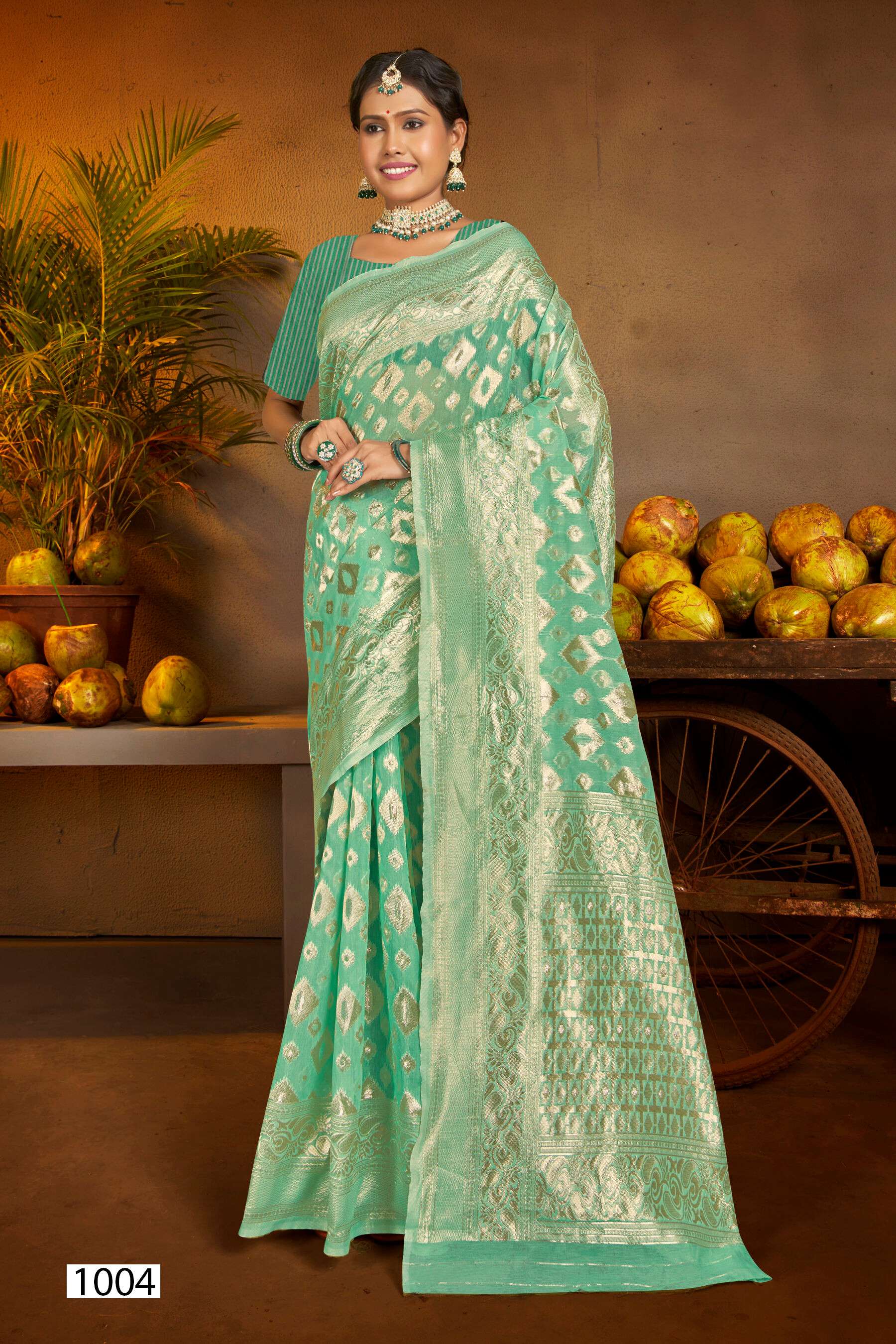  Saroj Kala Kriti vol.8 Soft cotton rich pallu weaving Saree Wholesale catalog    