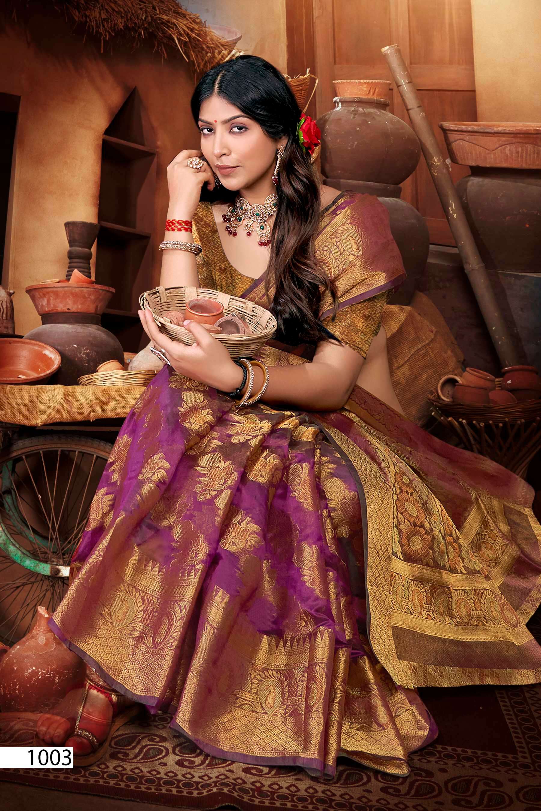 Saroj Mast Kalandar vol.3 Organza silk Saree Wholesale catalog    