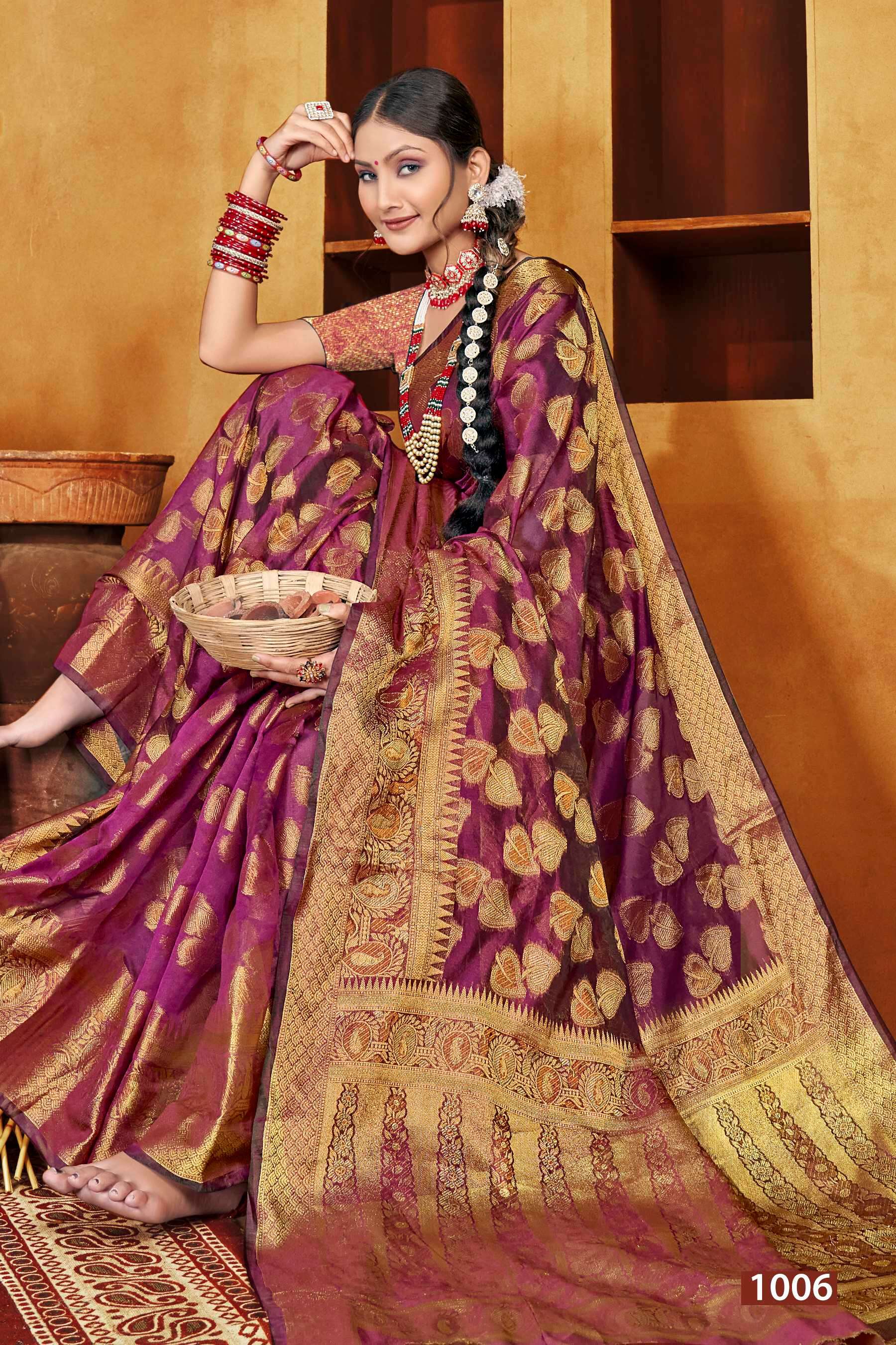 Saroj Mast Kalandar vol.4 Organza silk Saree Wholesale catalog    