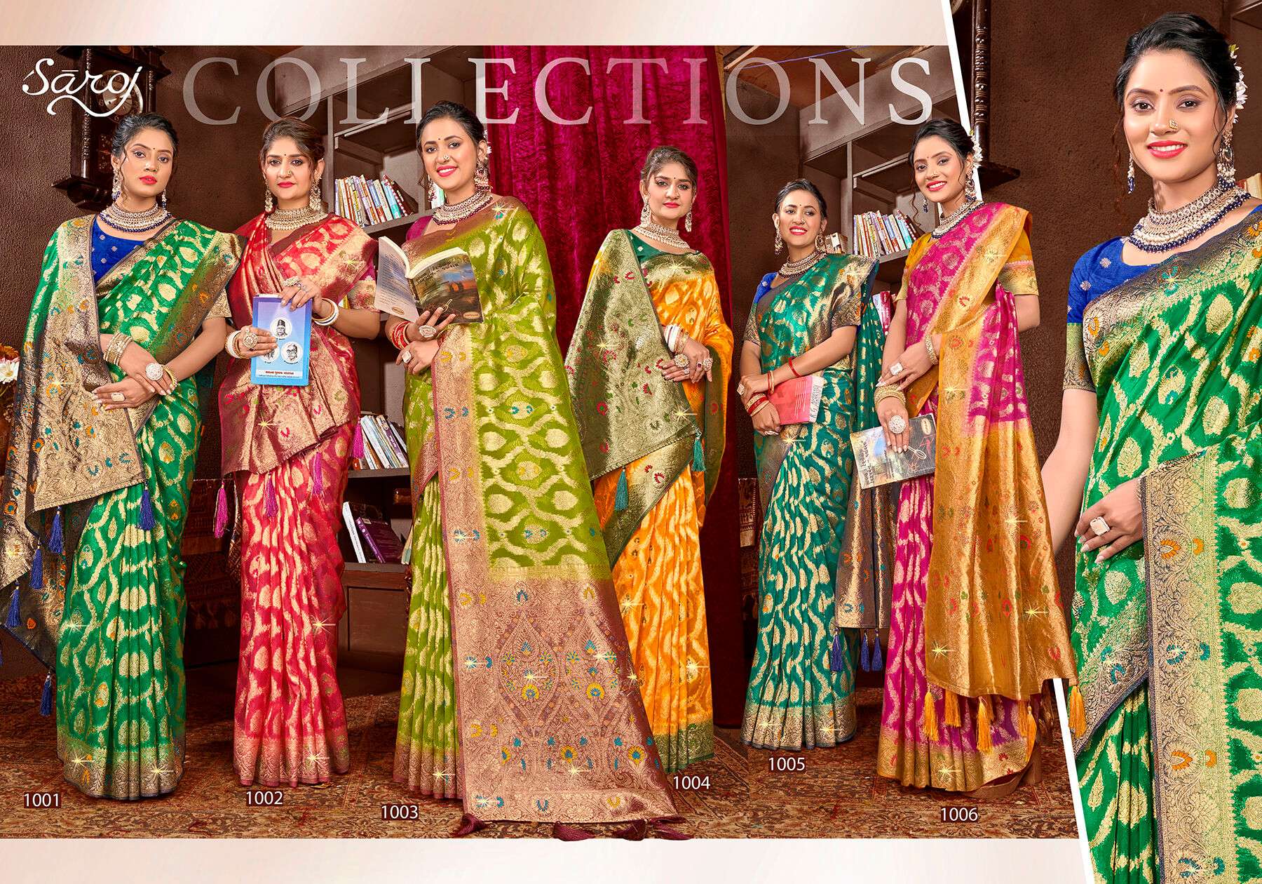 Saroj Mayra vol.1 Organza saree with fancy mina rich pallu heavy swarovski  Saree Wholesale catalog    