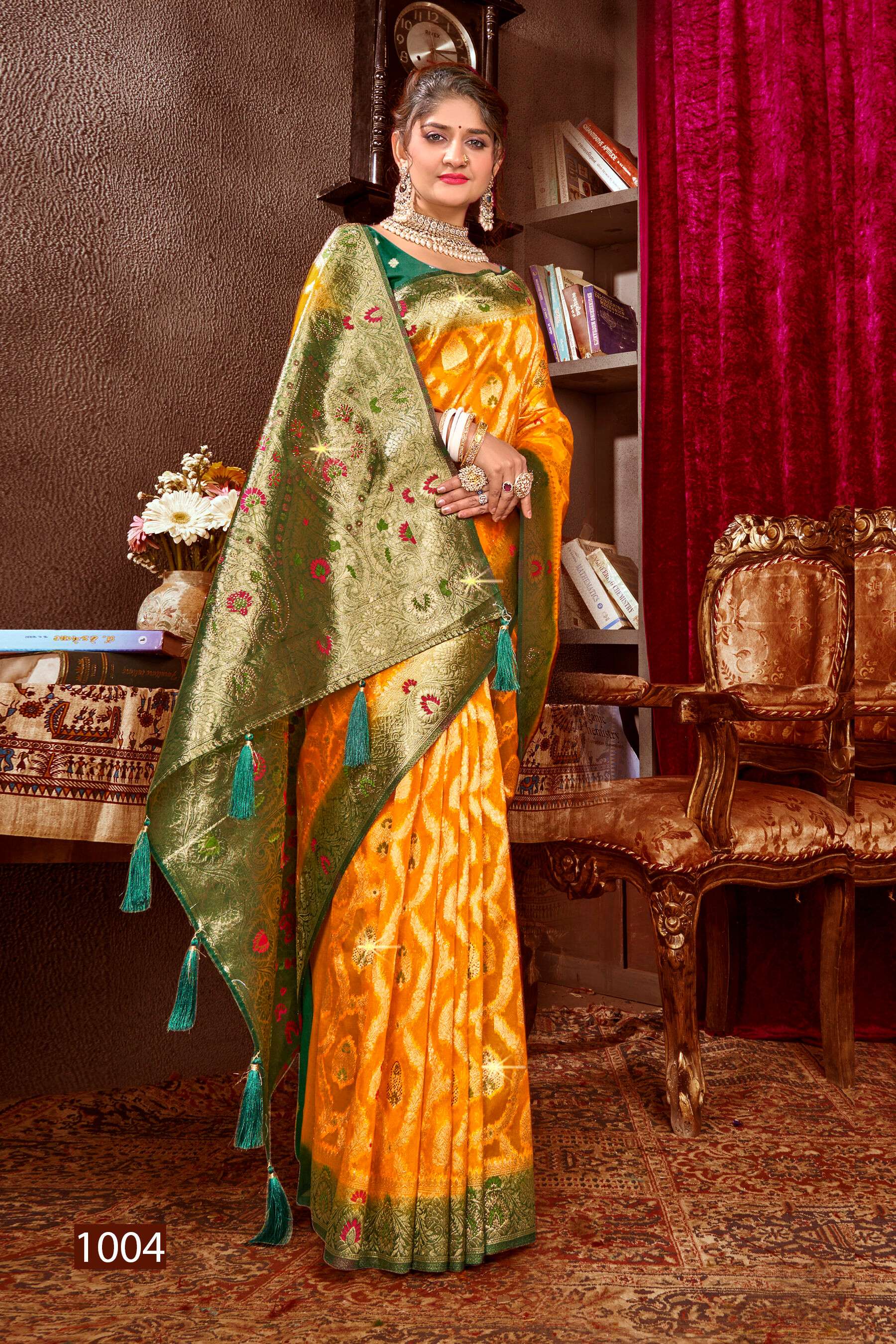 Saroj Mayra vol.1 Organza saree with fancy mina rich pallu heavy swarovski  Saree Wholesale catalog    
