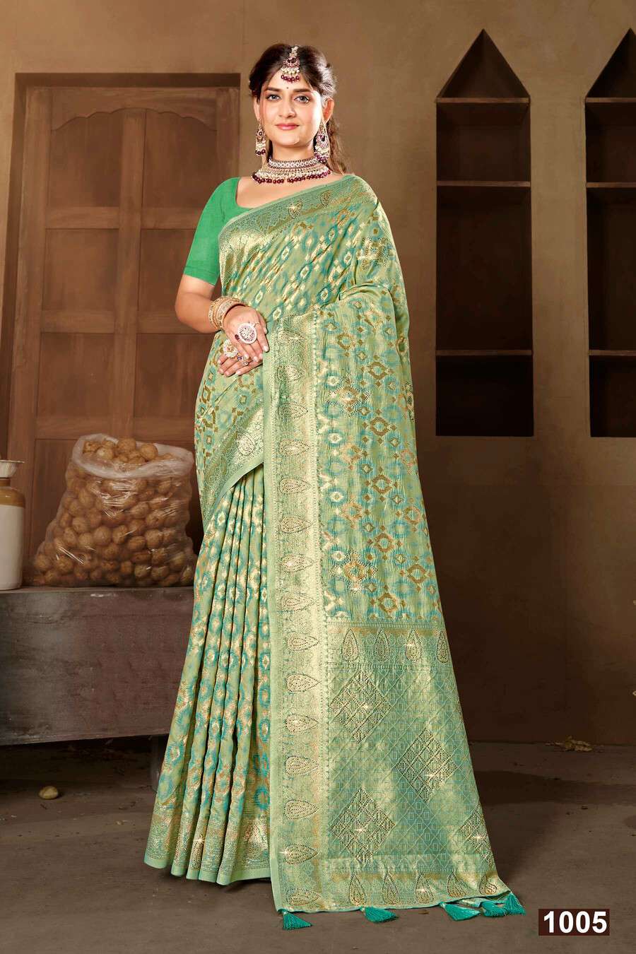 Saroj Mohabatin vol.1Soft cottton with heavy swarovski work Wholesale catalog    