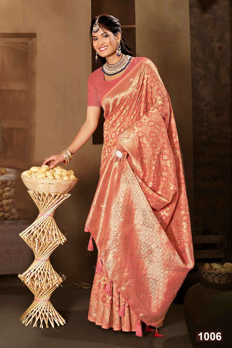 Saroj Mohabatin vol.1Soft cottton with heavy swarovski work Wholesale catalog    