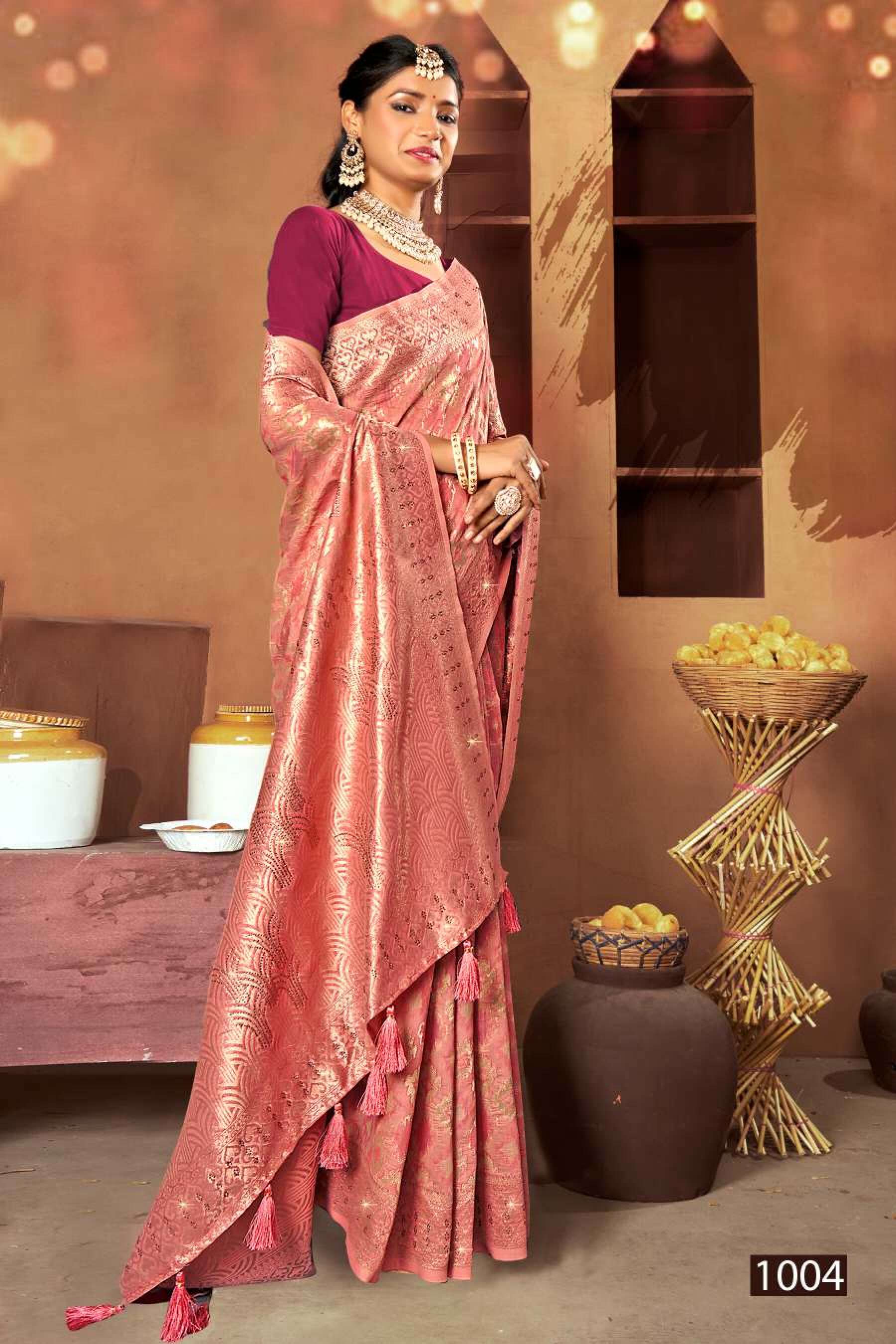 Saroj Mohabatin vol.2 Soft cotton with heavy swarovski work Saree Wholesale catalog    