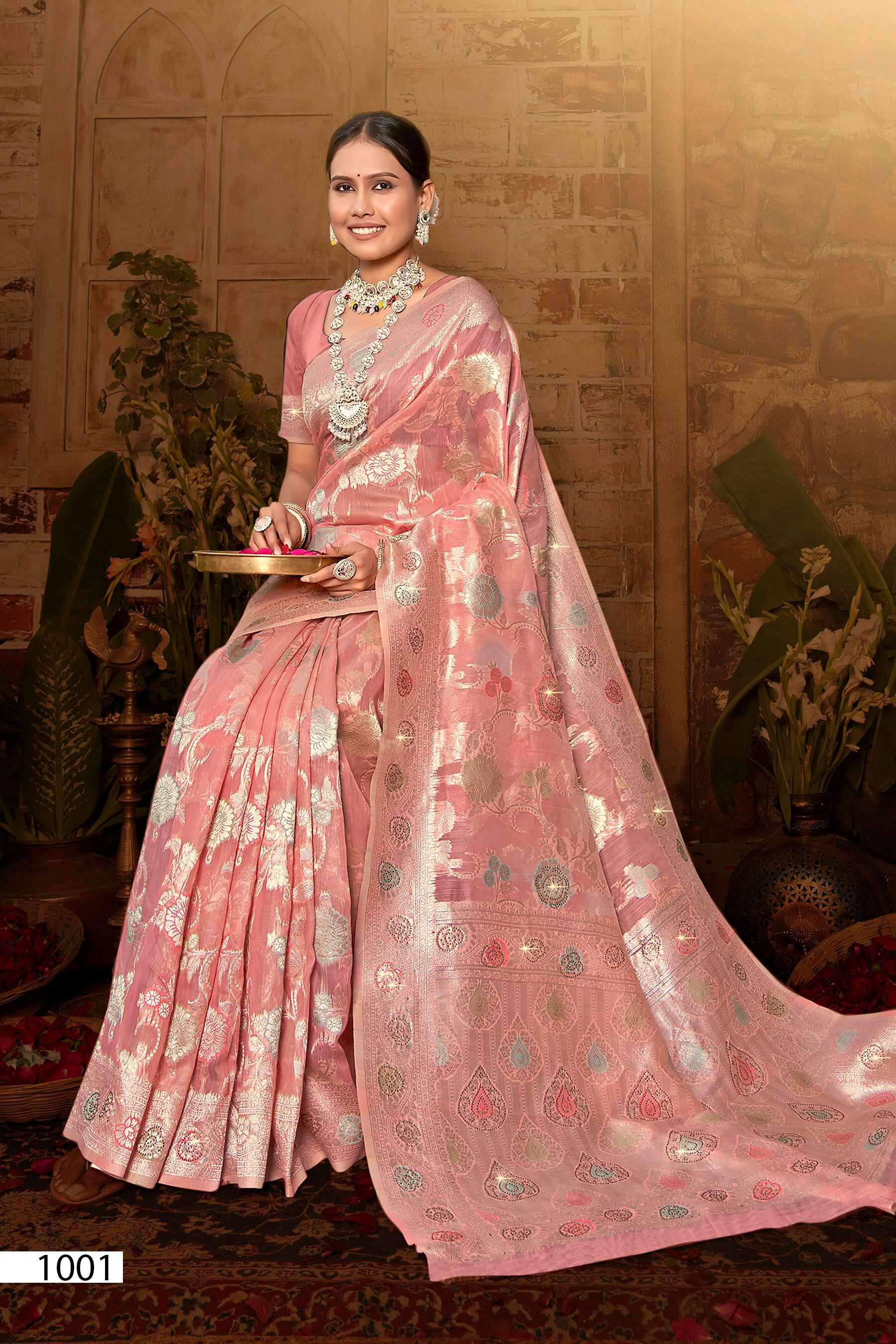 Saroj Ruksaana vol.1 Soft cotton with heavy swarovski work Saree Wholesale catalog    