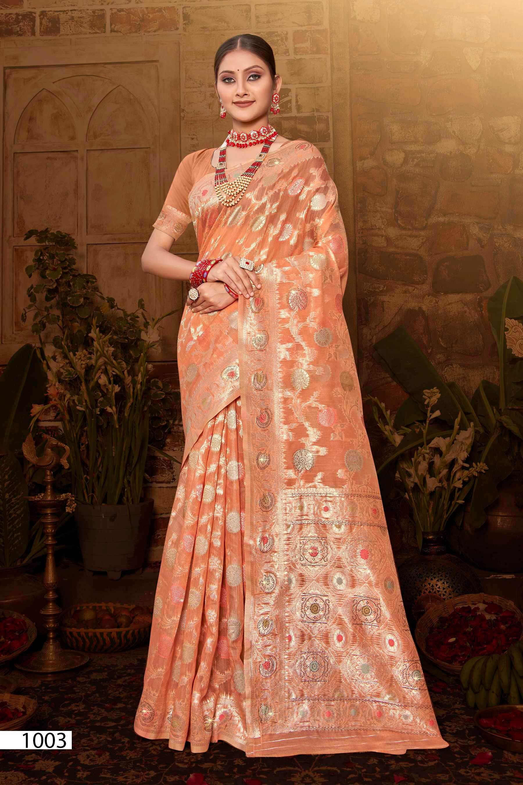 Saroj Ruksaana vol.1 Soft cotton with heavy swarovski work Saree Wholesale catalog    