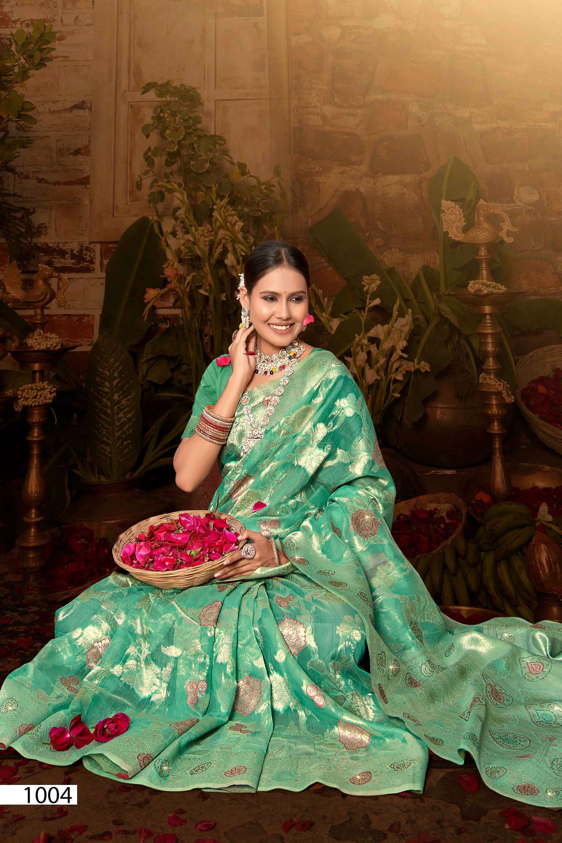 Saroj Ruksaana vol.1 Soft cotton with heavy swarovski work Saree Wholesale catalog    