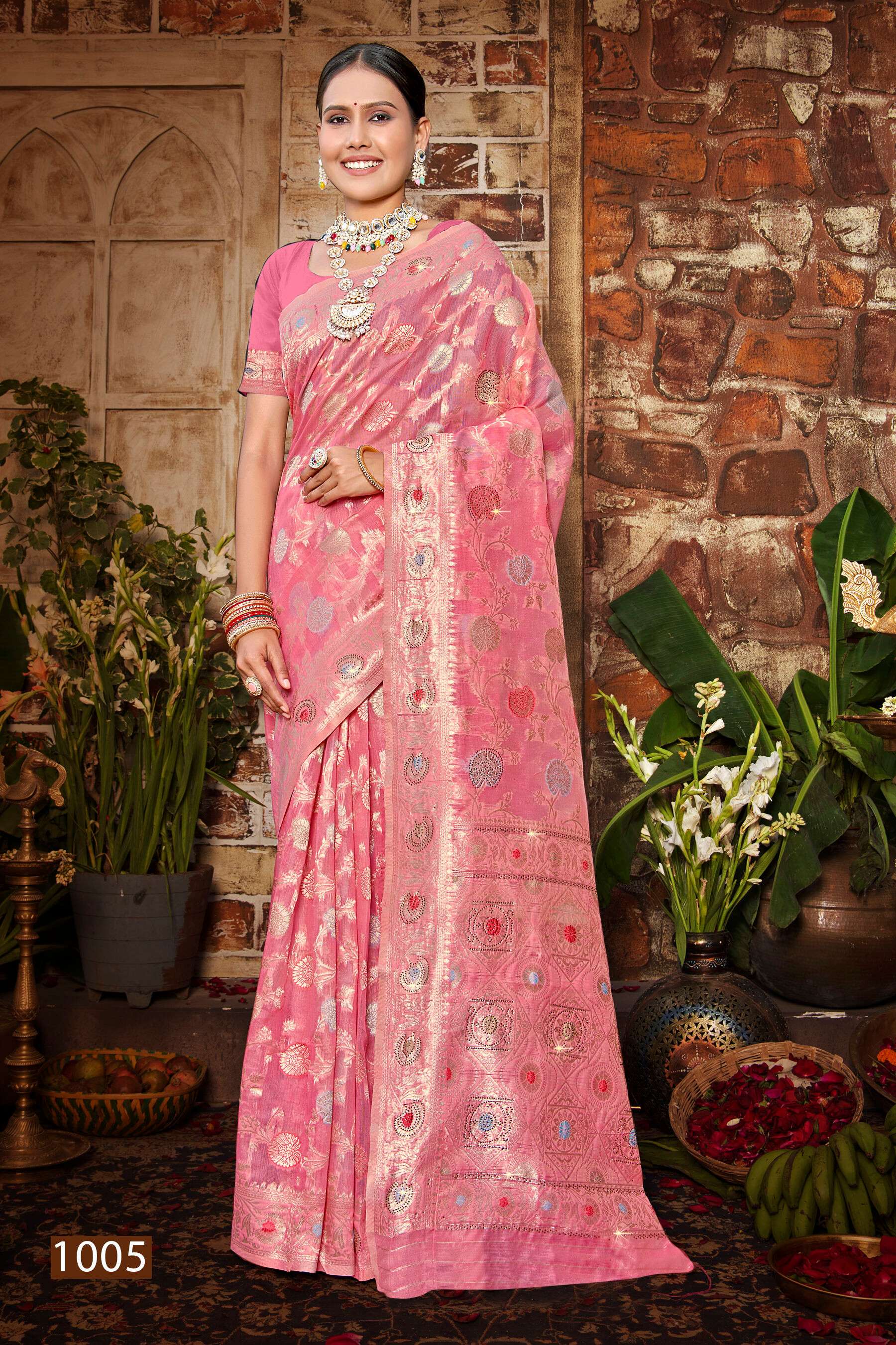 Saroj Ruksaana vol.2 Soft cotton with heavy swarovski work Saree Wholesale catalog    