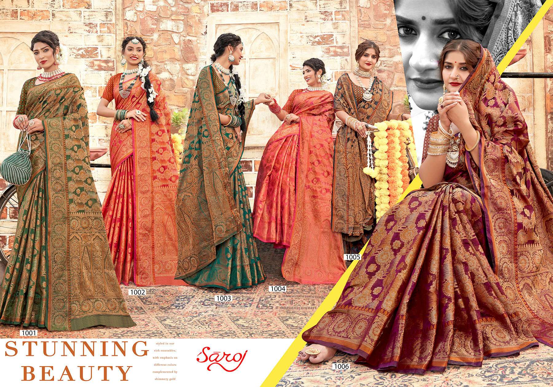 Saroj Shagun vol.5 Soft organza with swaroski work Saree Wholesale catalog    