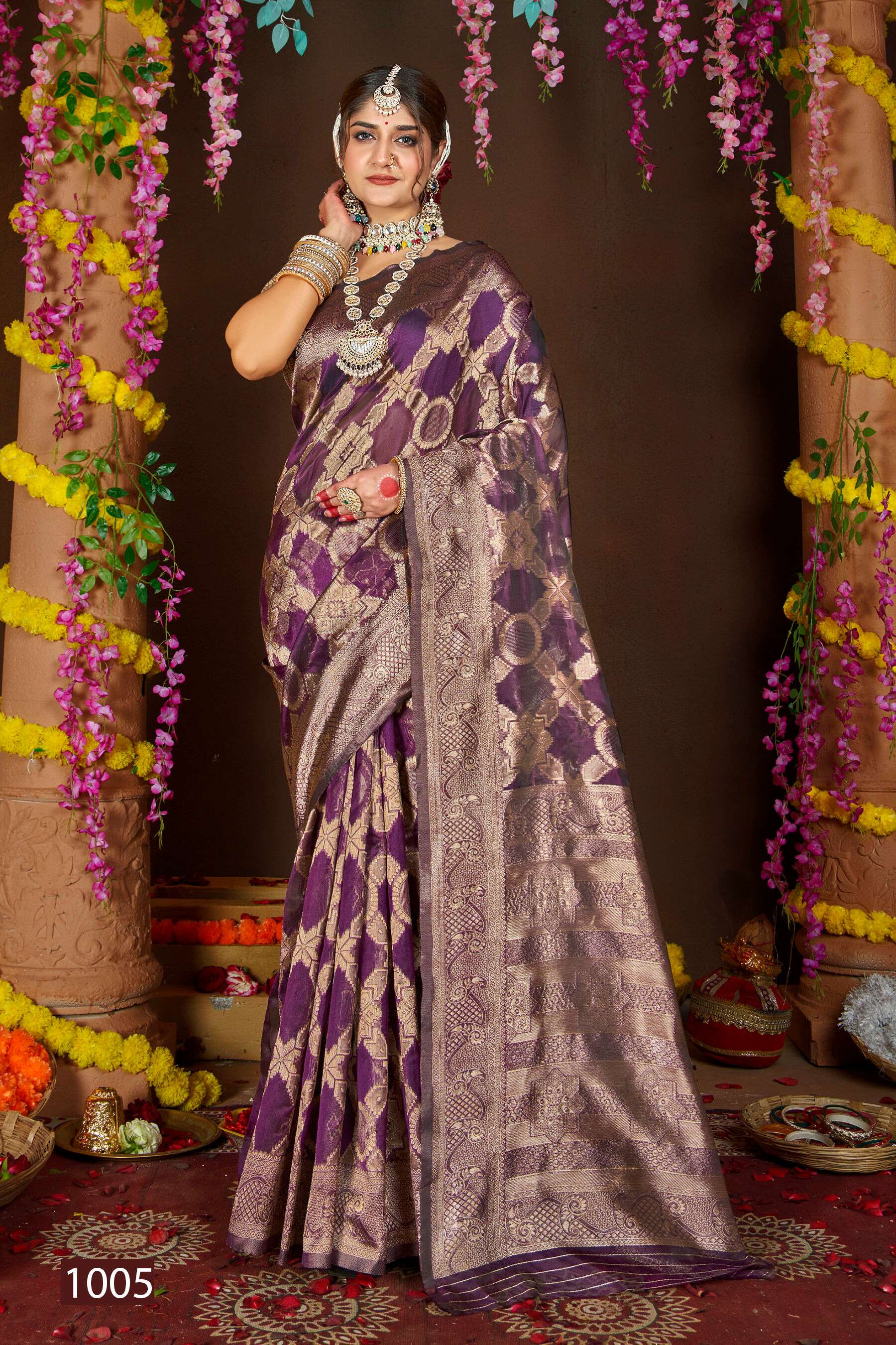 Saroj Sunaina Vol - 2 Organza siilk saree with rich pallu