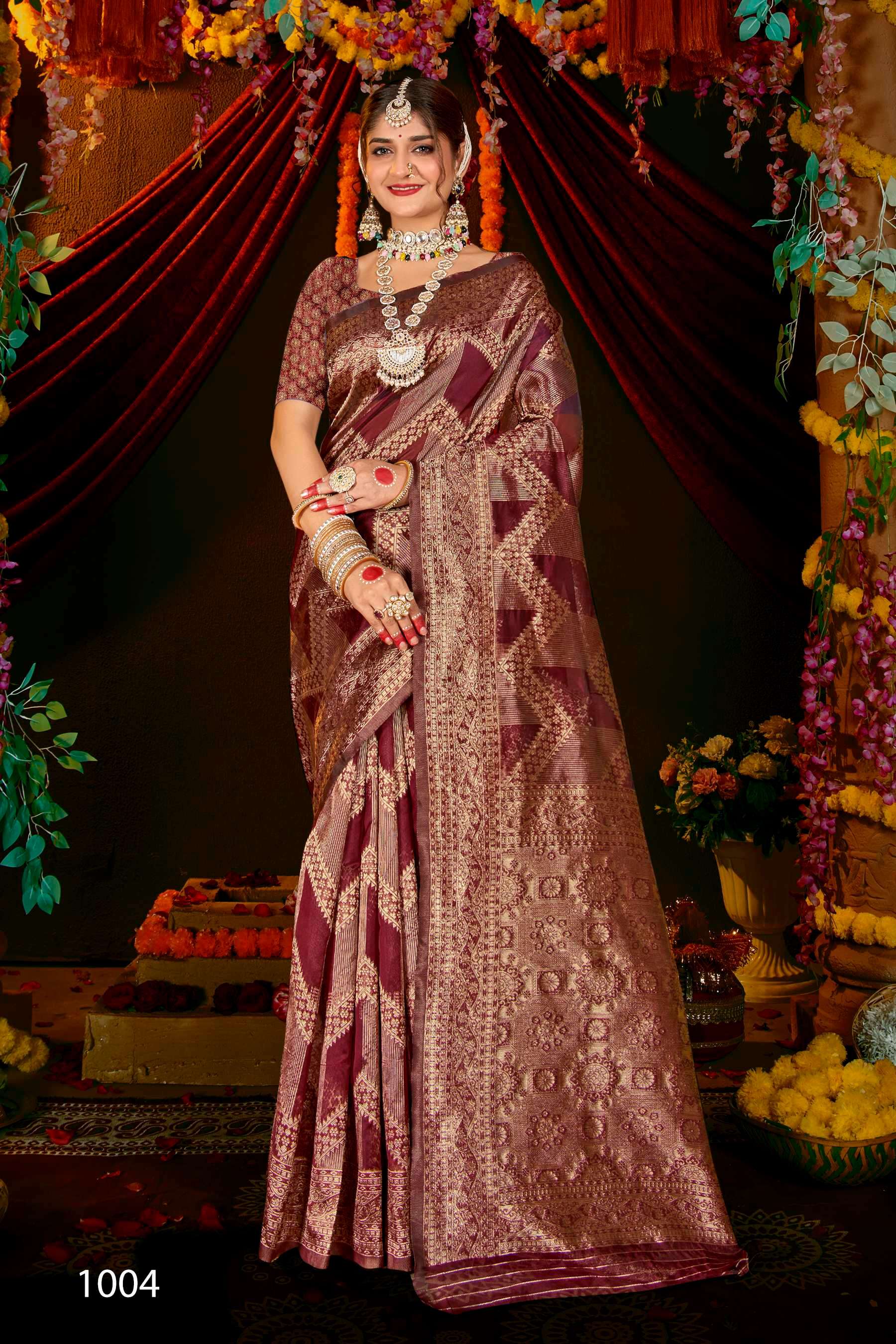 Saroj Sunaina Vol - 3 Organza siilk saree with rich pallu