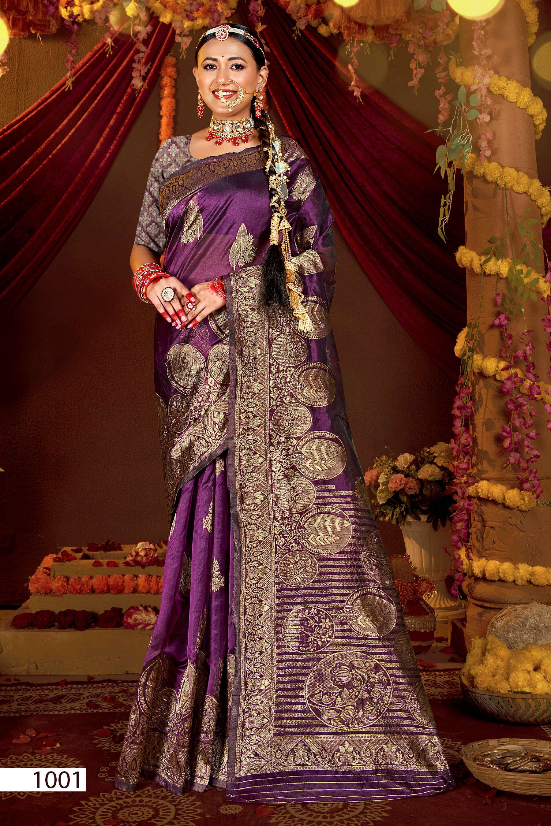 Saroj Sunaina Vol - 4 Organza siilk saree with rich pallu