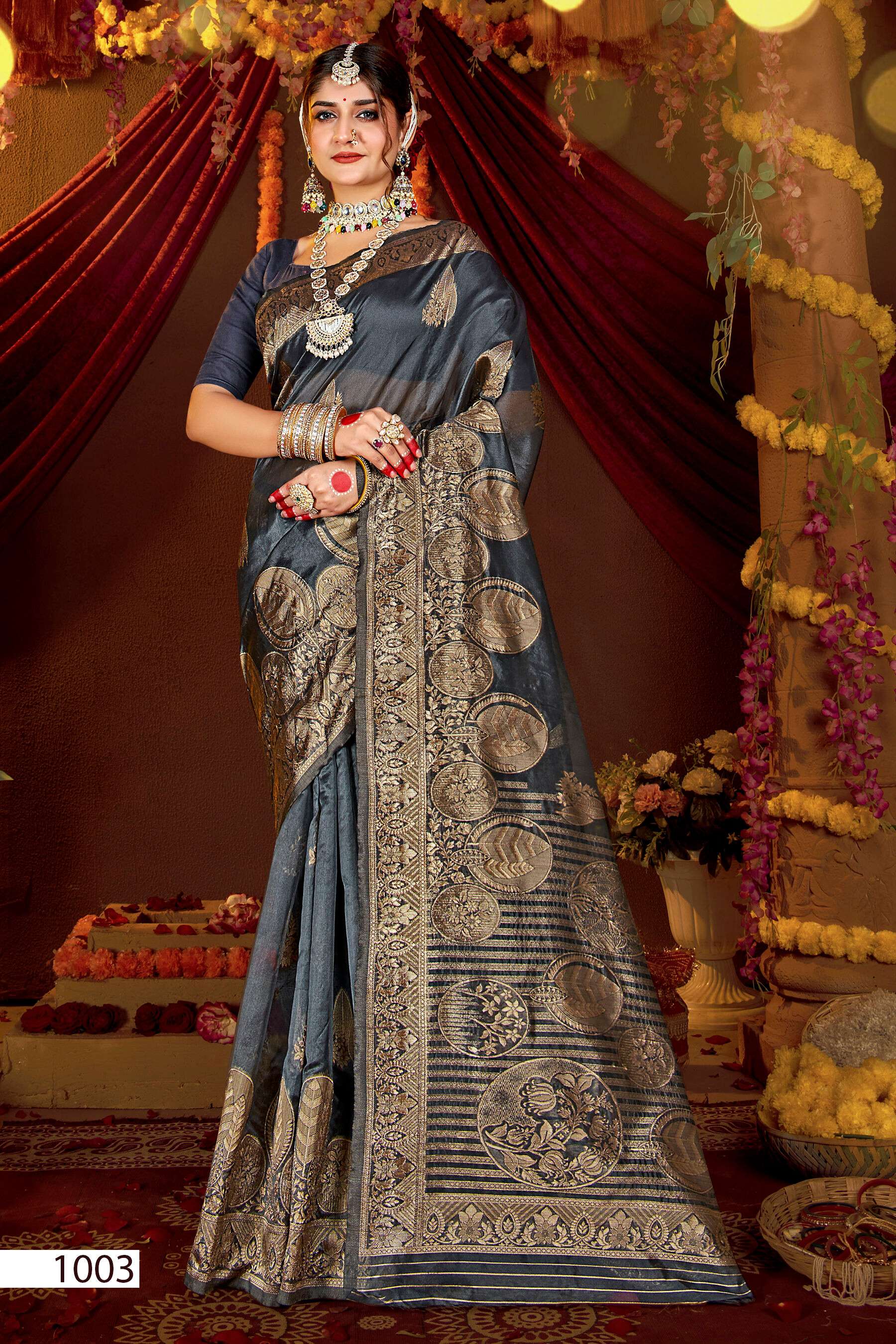 Saroj Sunaina Vol - 4 Organza siilk saree with rich pallu