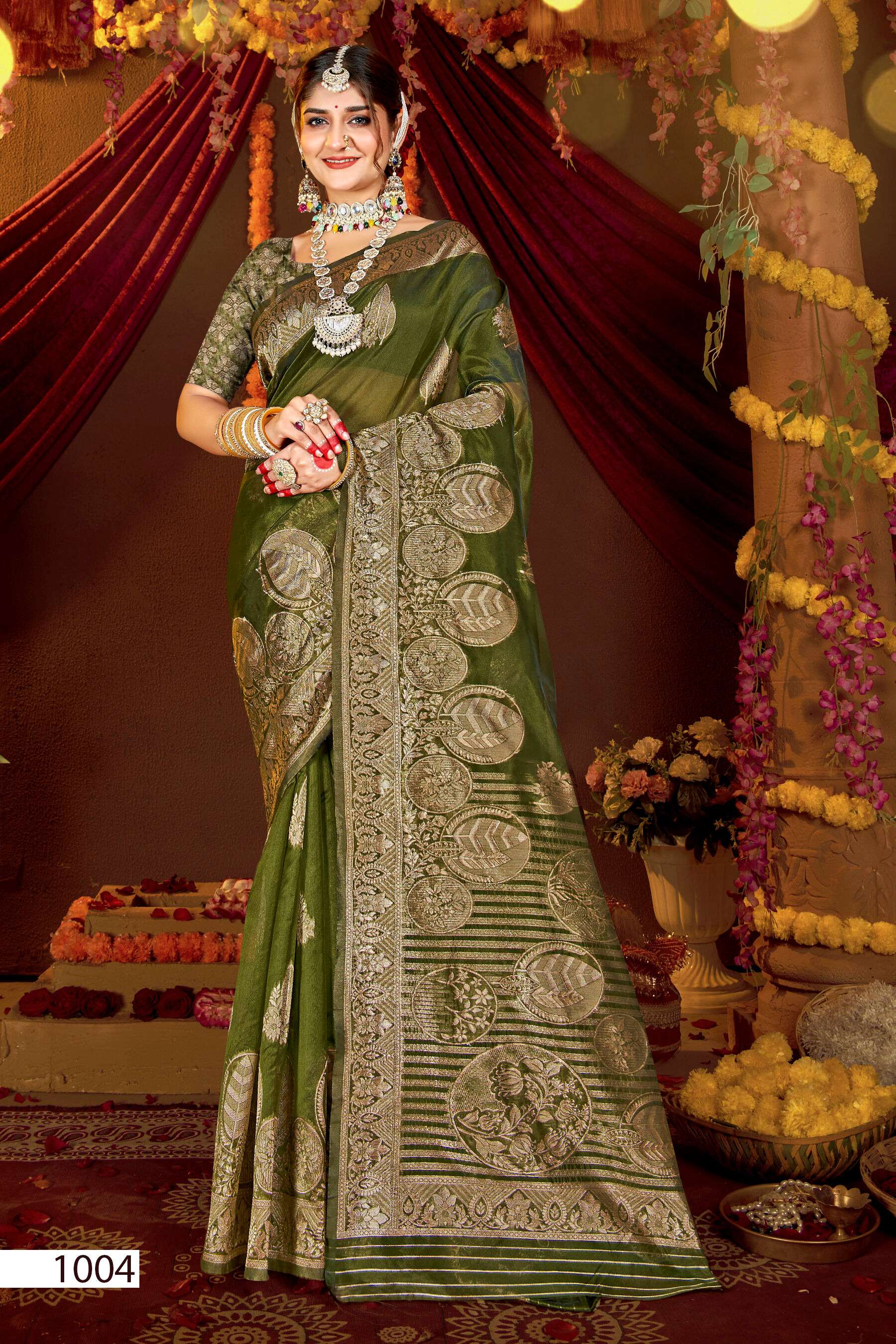 Saroj Sunaina Vol - 4 Organza siilk saree with rich pallu