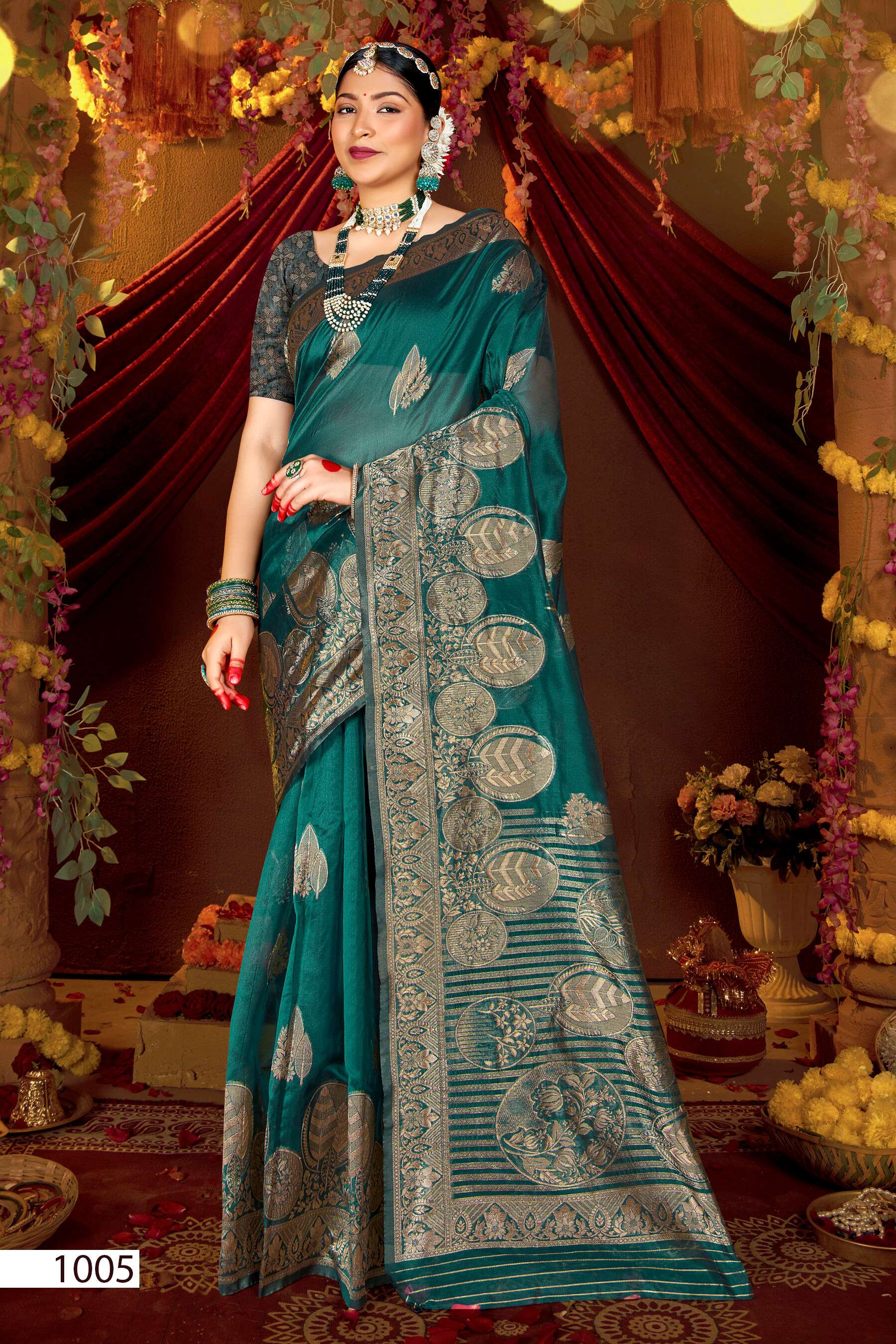 Saroj Sunaina Vol - 4 Organza siilk saree with rich pallu