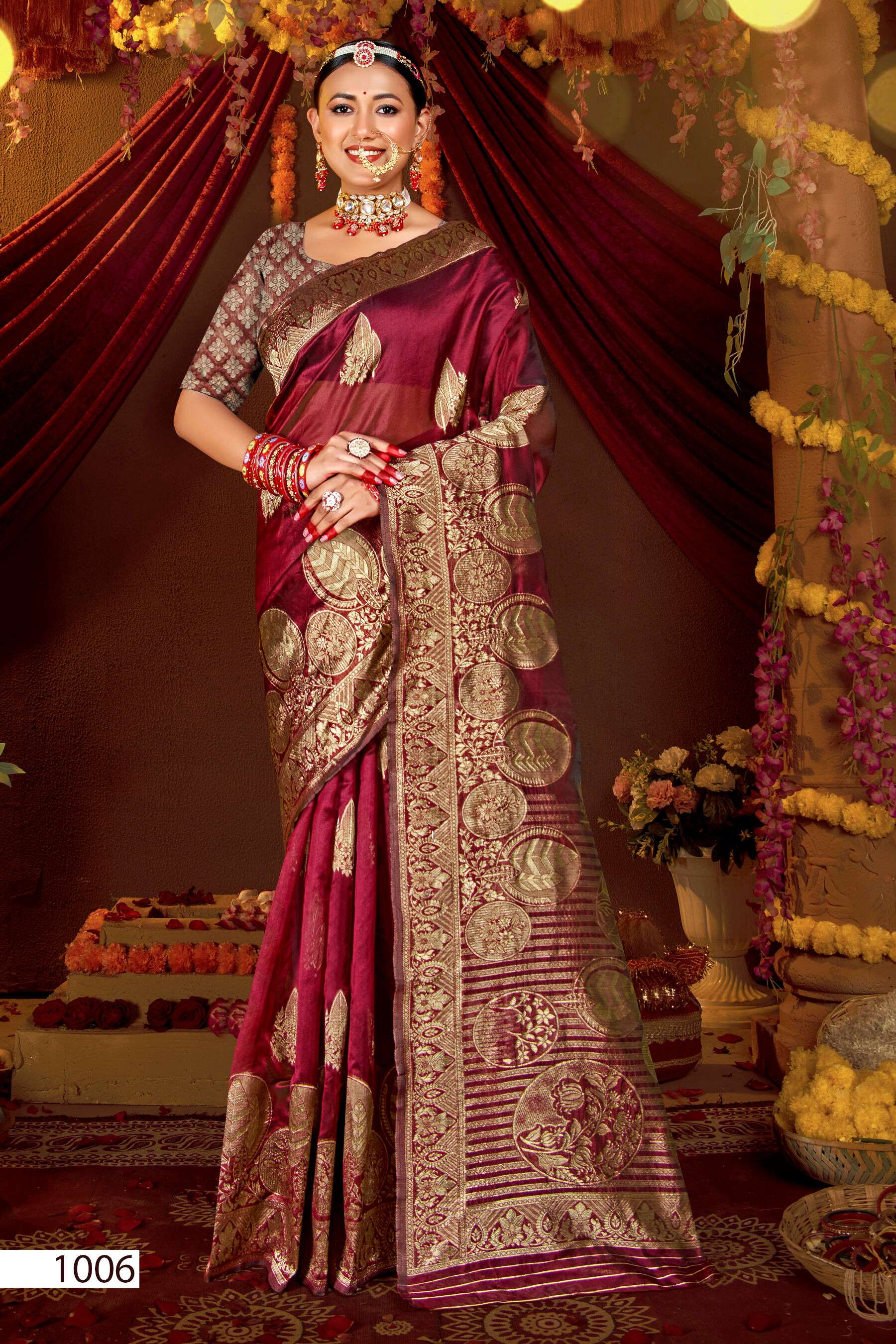 Saroj Sunaina Vol - 4 Organza siilk saree with rich pallu