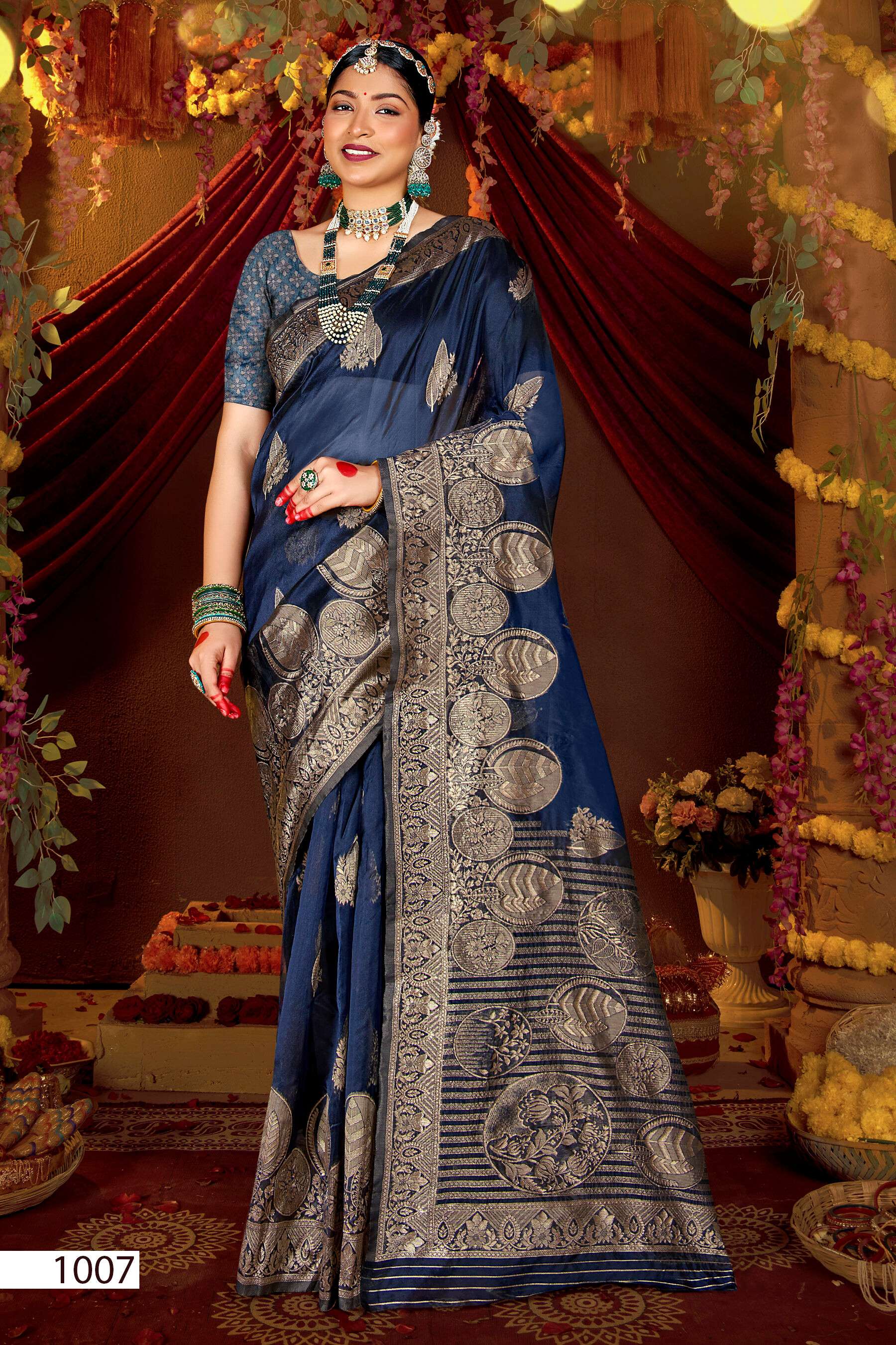 Saroj Sunaina Vol - 4 Organza siilk saree with rich pallu