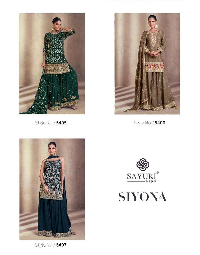 Sayuri Siyona Georgette Embroidered Salwar Suit Wholesale catalog