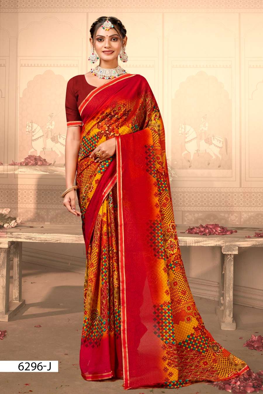 SEV MAMRA 6296 INDER SILK MILLS Saree Wholesale catalog