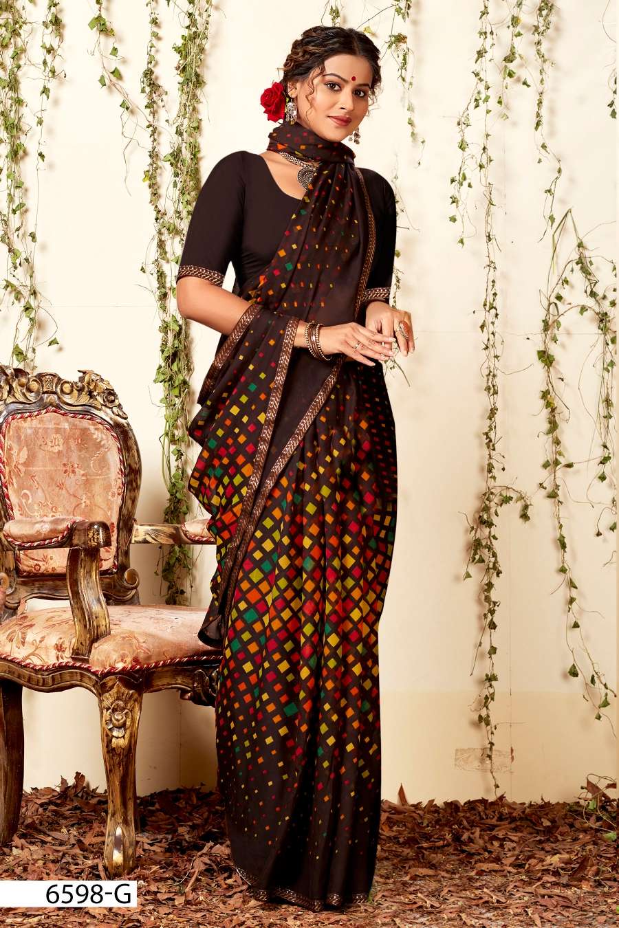 SEV MAMRA 6598 INDER SILK MILLS Saree Wholesale catalog