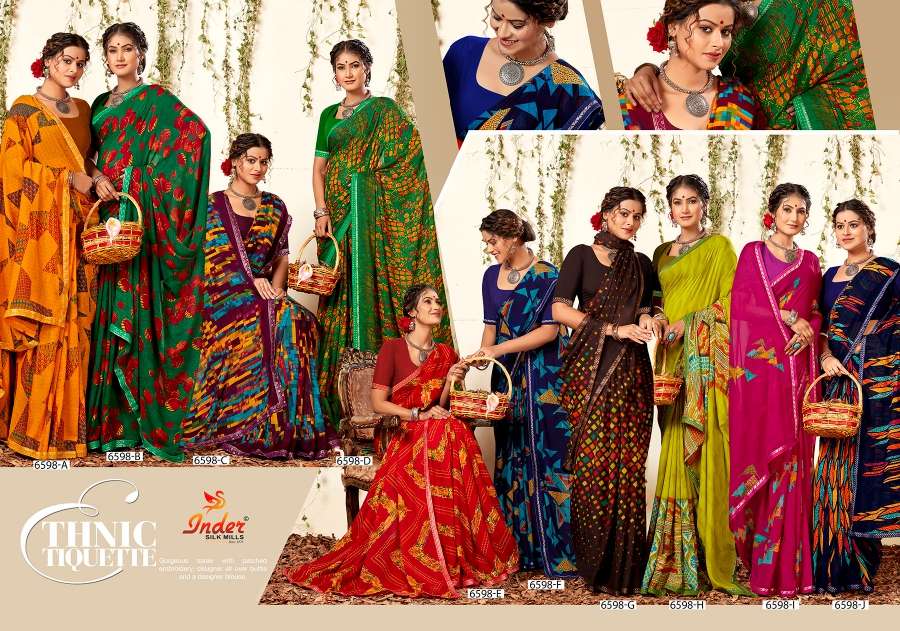 SEV MAMRA 6598 INDER SILK MILLS Saree Wholesale catalog