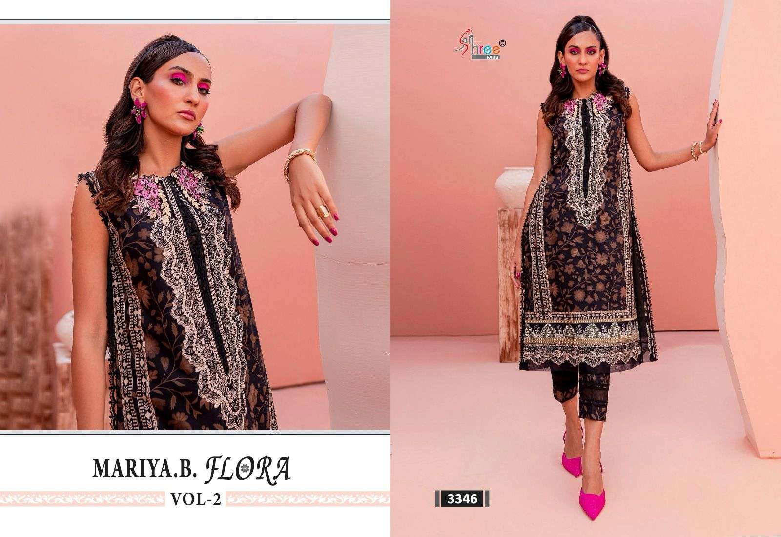Shree Mariya B Flora Vol 2 Chiffon Dupatta Pakistani Suits Wholesale catalog