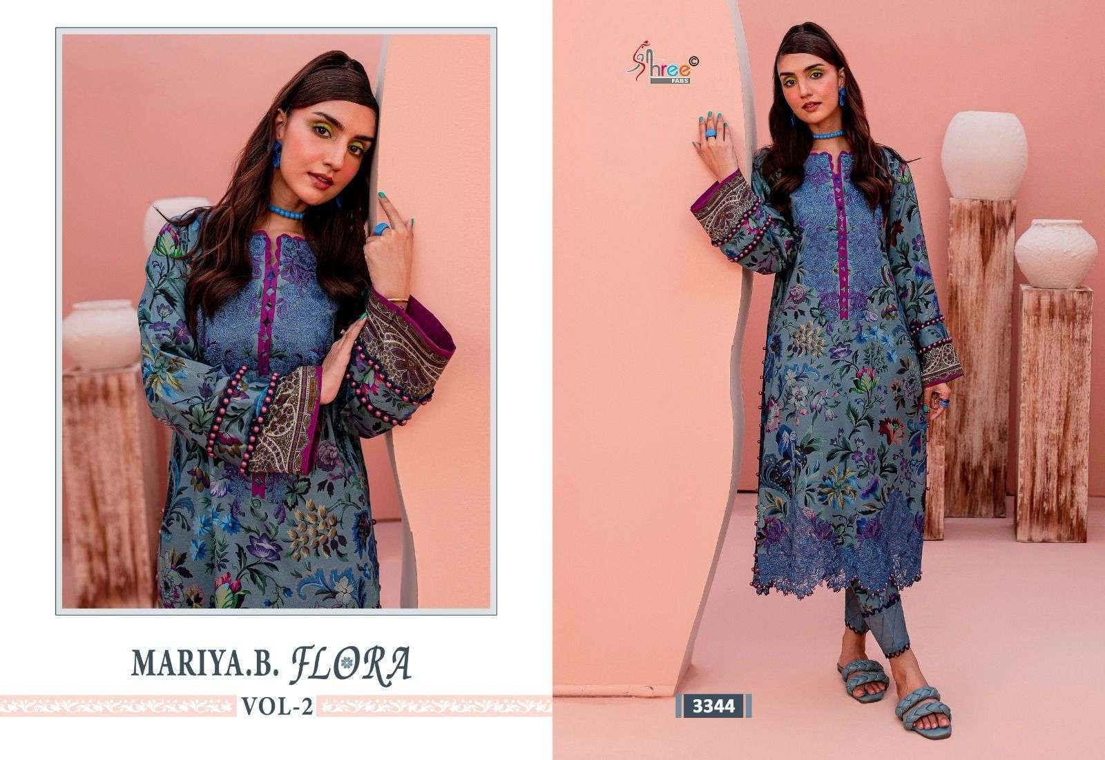 Shree Mariya B Flora Vol 2 Chiffon Dupatta Pakistani Suits Wholesale catalog