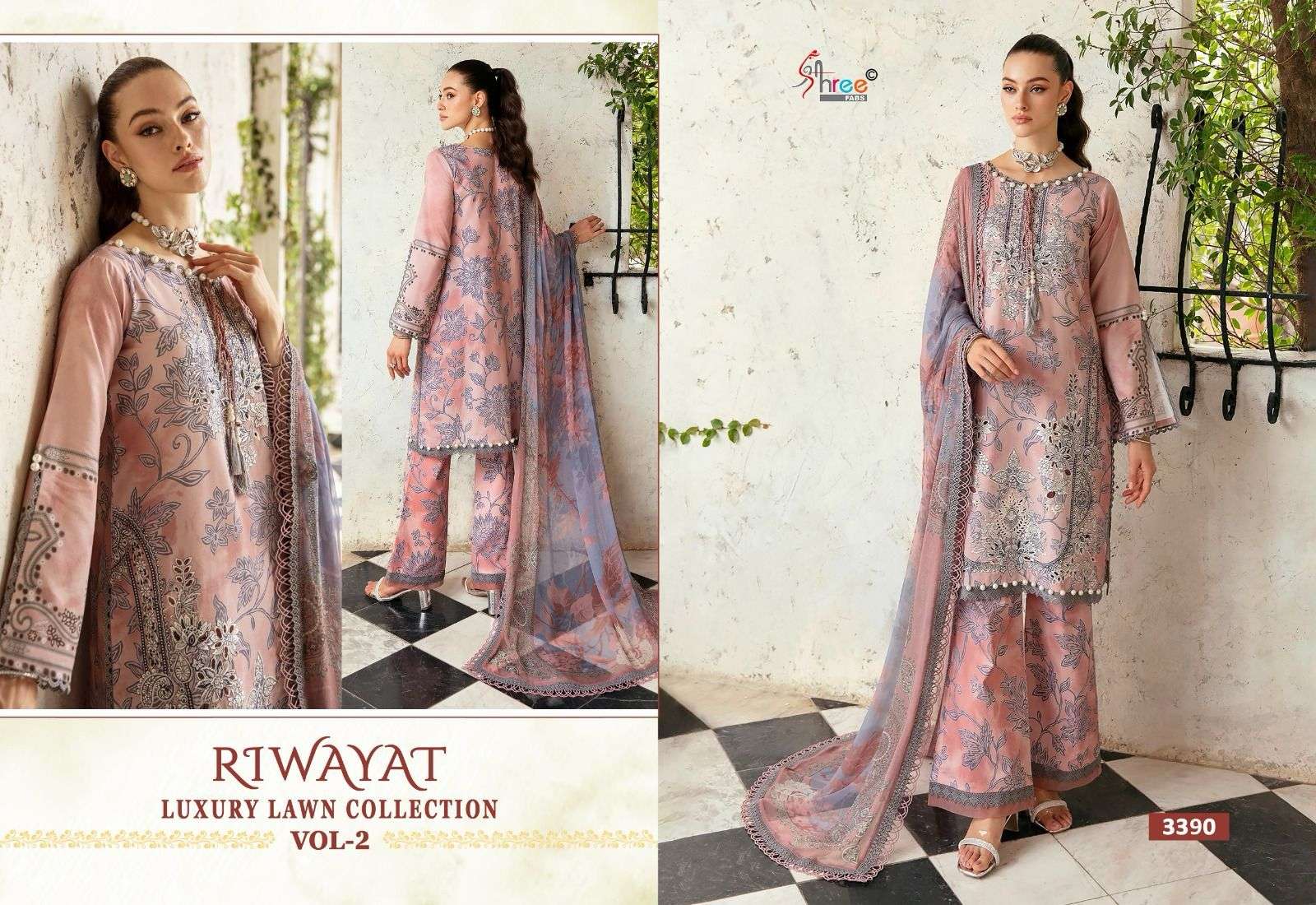 Shree Riwayat Luxury Lawn Vol 2 Cotton Dupatta Salwar Suits Wholesale catalog