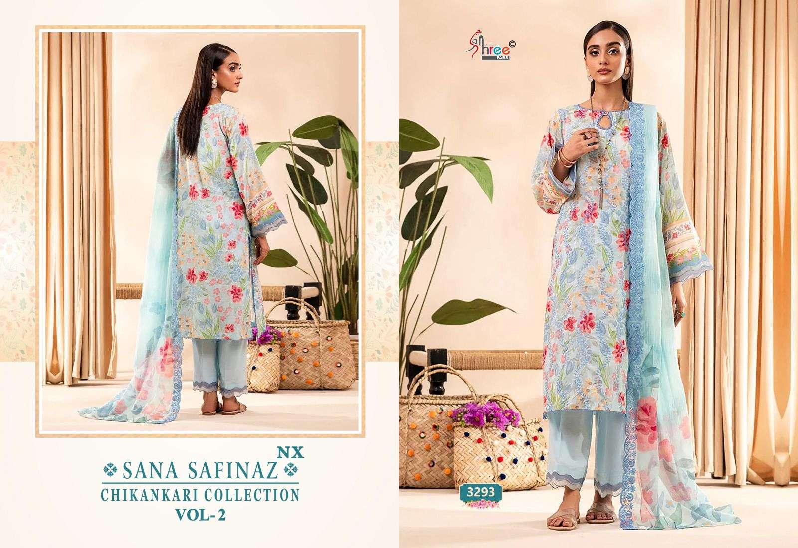 Shree Sana Safinaz Chikankari Vol 2 Nx Chiffon Salwar Suits Wholesale catalog